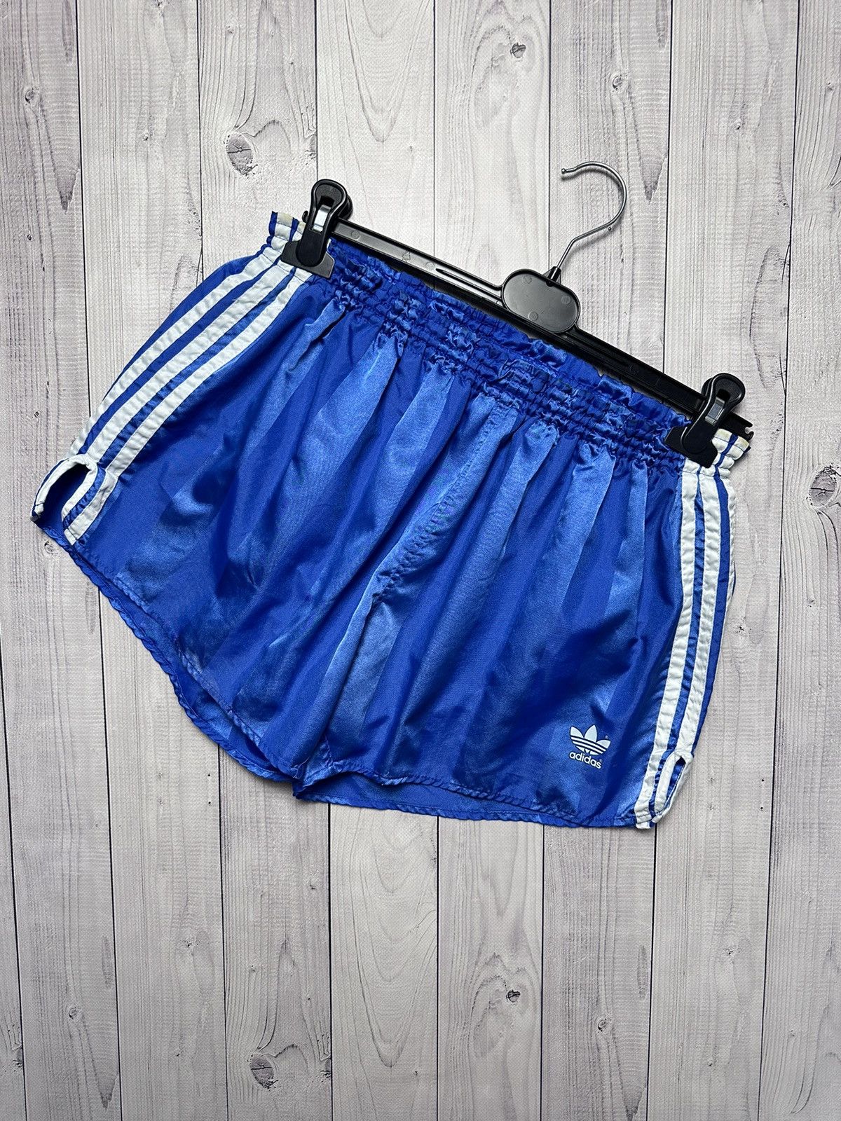 Vintage adidas vintex shorts retro blue striped size L