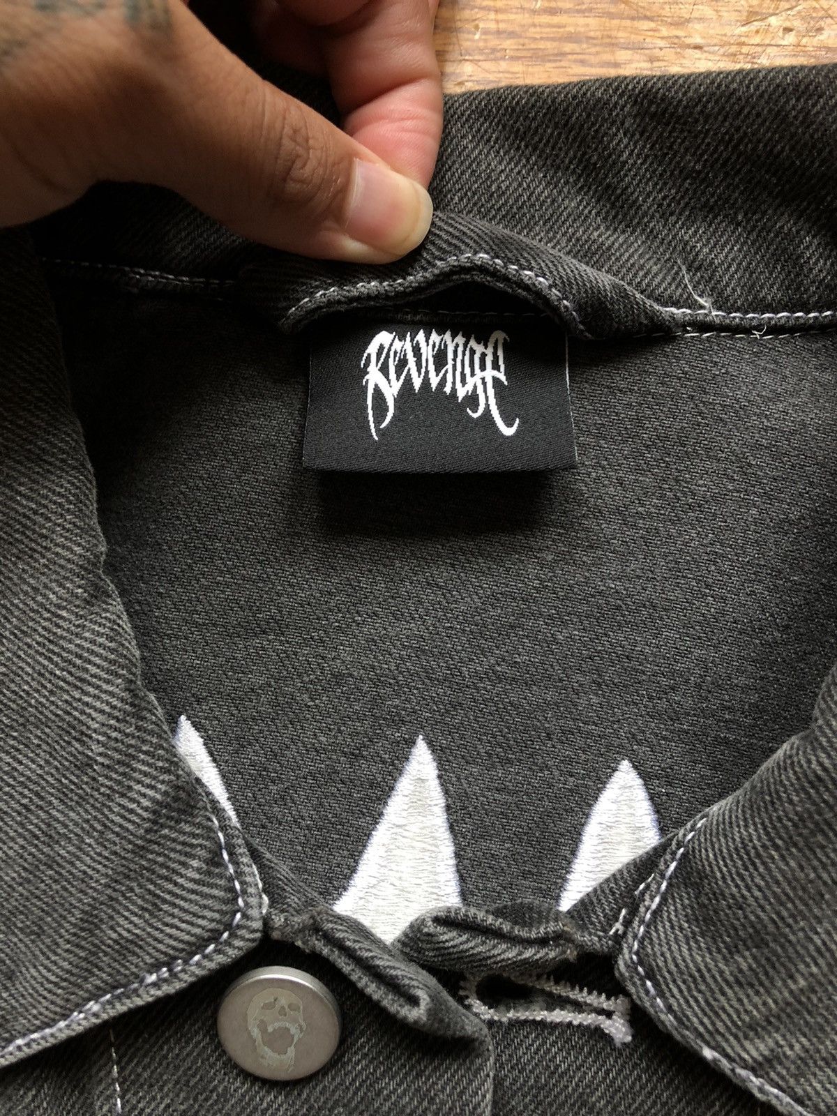 Revenge Revenge denim jacket Black/white embroidered Size US S / EU 44-46 / 1 - 4 Thumbnail