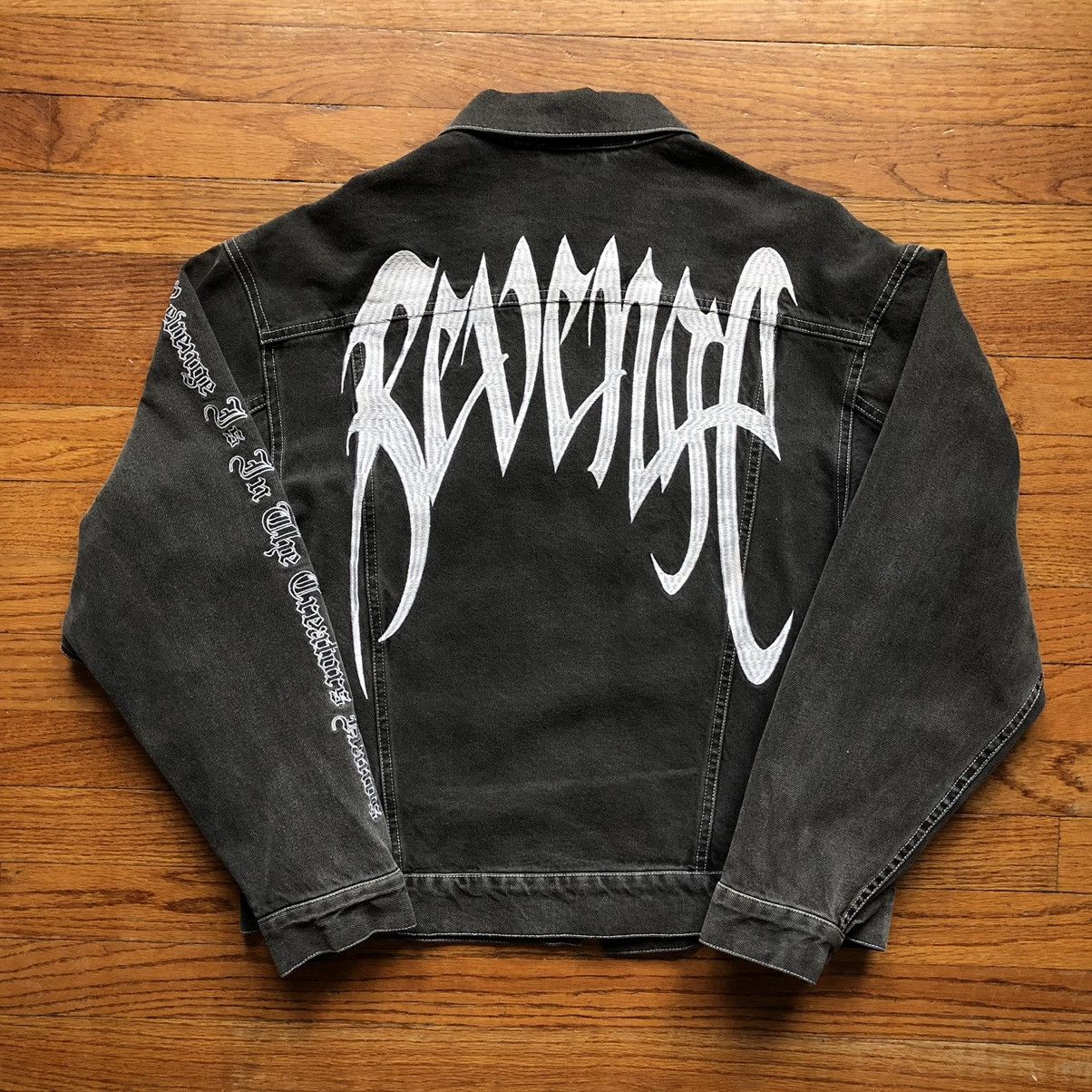 Revenge Revenge denim jacket Black/white embroidered Size US S / EU 44-46 / 1 - 2 Thumbnail