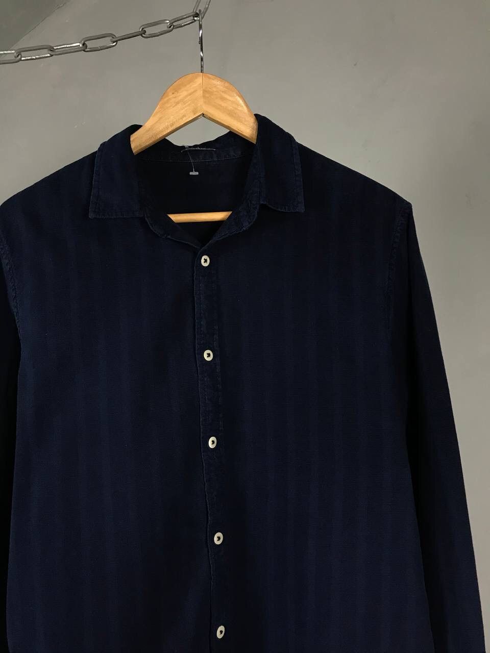 DENHAM Denham Streetwear Navy Blue Stripes Shirt Size US L / EU 52-54 / 3 - 2 Thumbnail