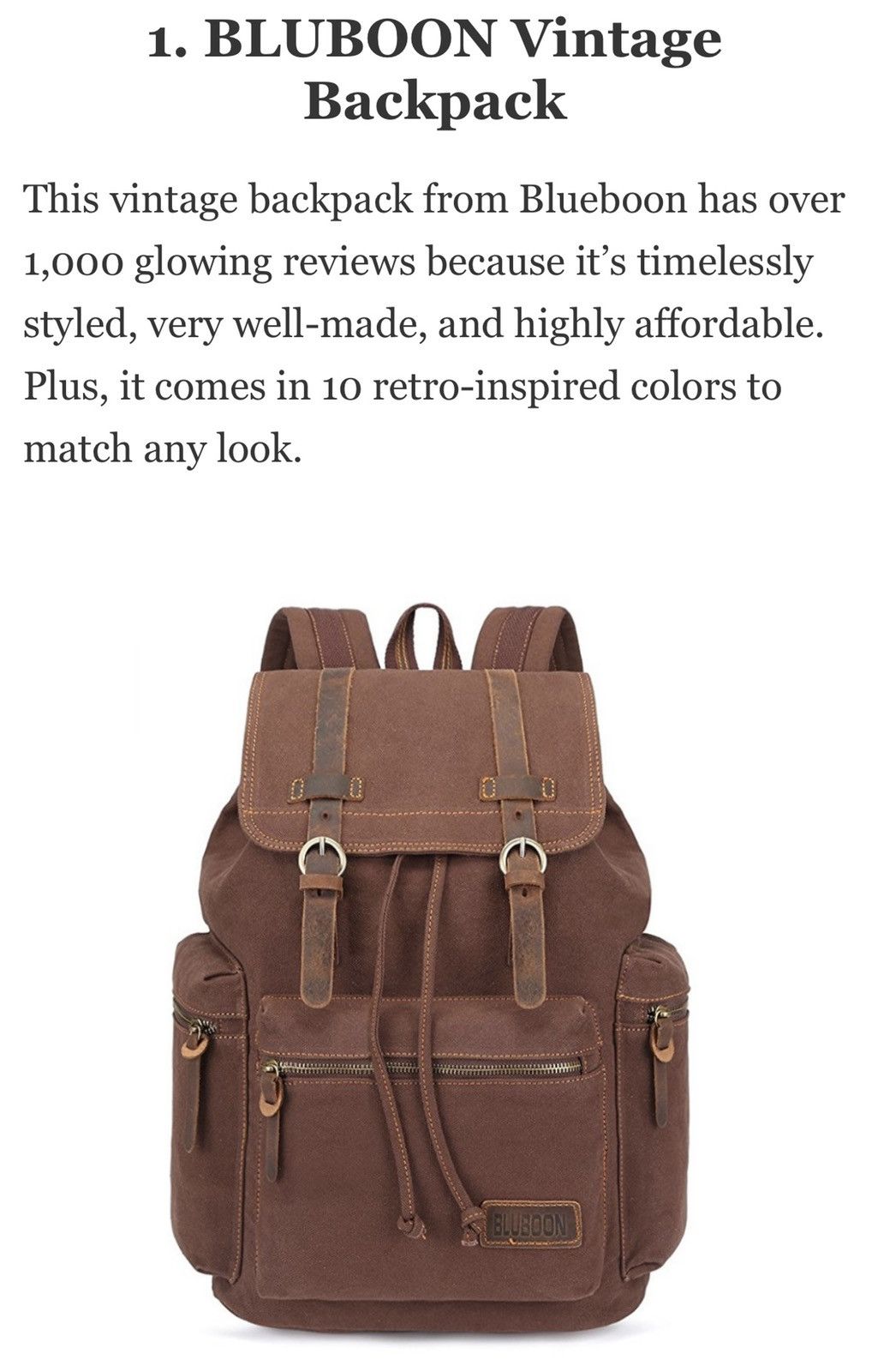 Vintage Bluboon Vintage Backpack Size ONE SIZE - 8 Thumbnail