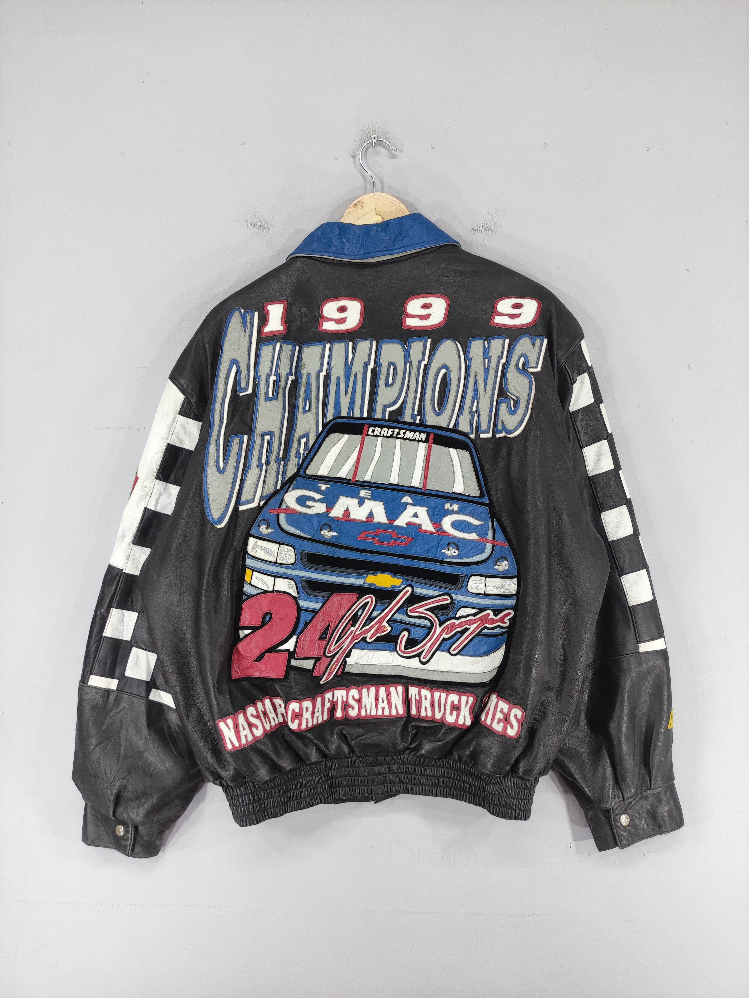 NASCAR Vintage Nascar Leather Jacket Big Logo Size US XL / EU 56 / 4 - 16 Thumbnail