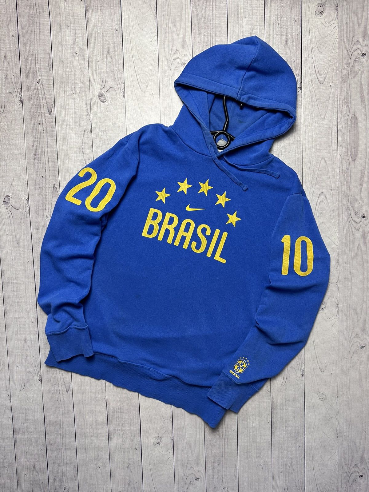 Nike × Vintage Vintage Nike Brasil soccer hoodie Brazil 2010 size M logo Size US M / EU 48-50 / 2 - 1 Thumbnail