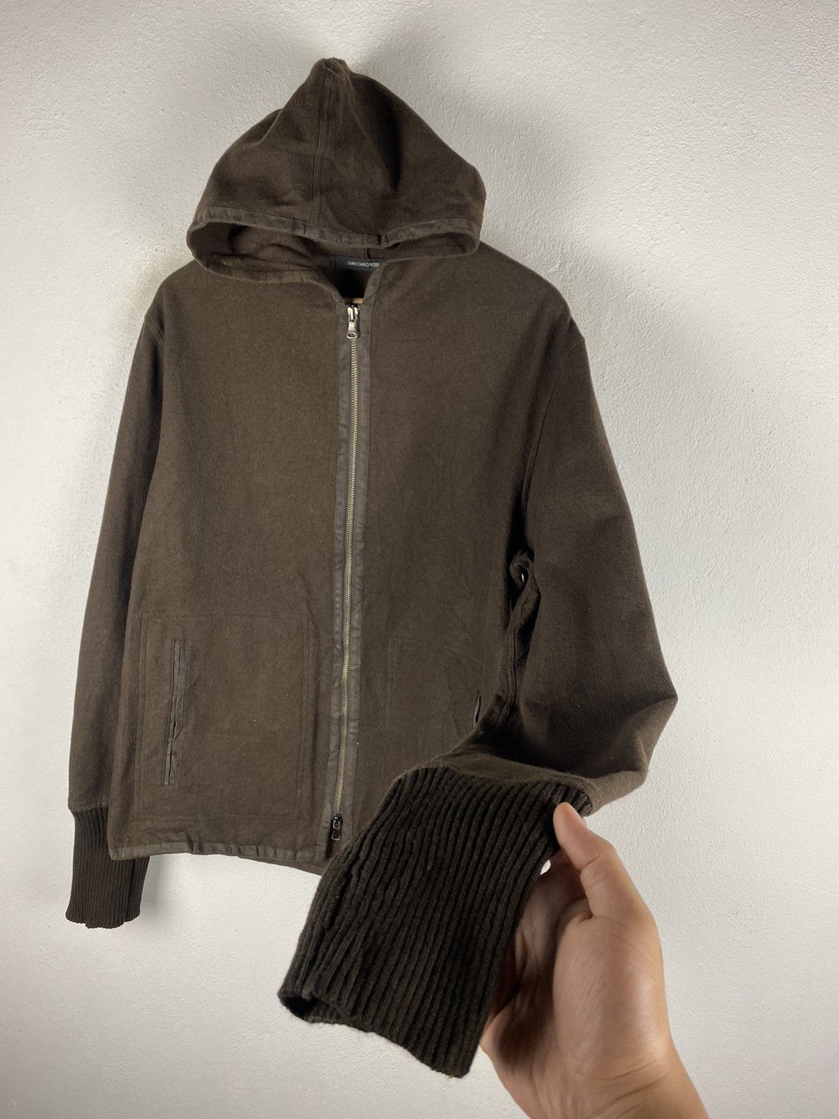 GIAN CARLO ROSSI GIAN CARLO ROSSI WOOL HOODIE JACKET Size US L / EU 52-54 / 3 - 4 Thumbnail