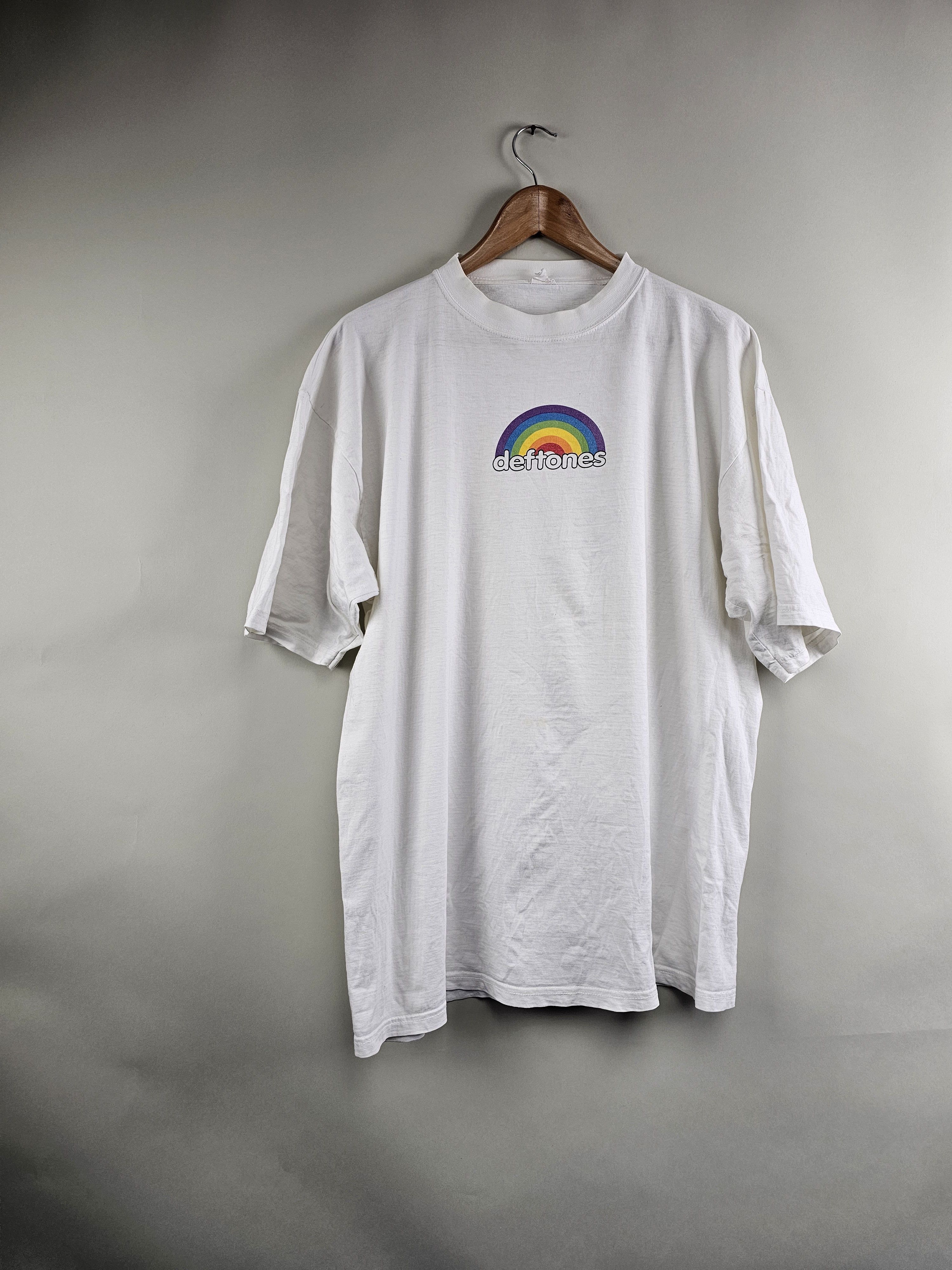 Band Tees × Vintage 1997 Deftones Grail White Rainbow Vintage T Shirt 90's Size US XL / EU 56 / 4 - 4 Thumbnail