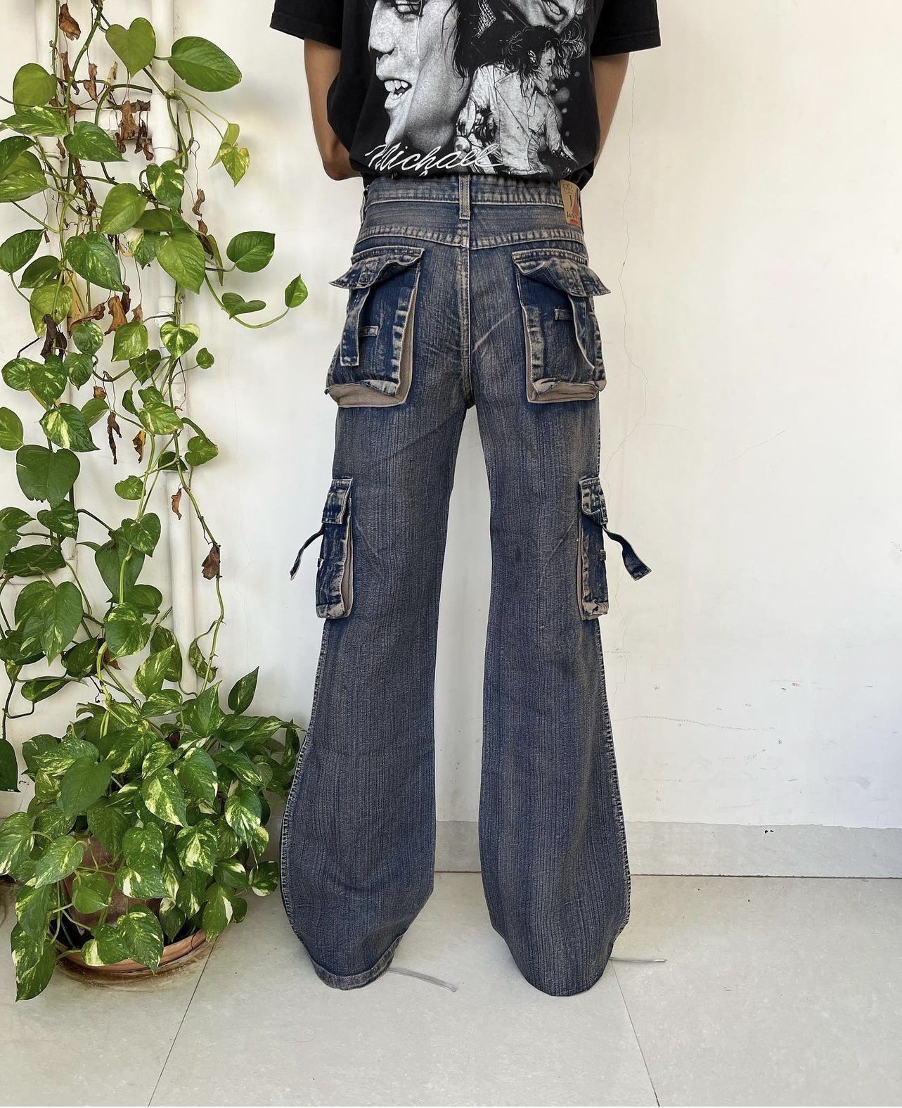 Dolce & Gabbana × Japanese Brand Y2K multipocket flared/bootcut Japanese cargo jeans. Size US 30 / EU 46 - 2 Thumbnail