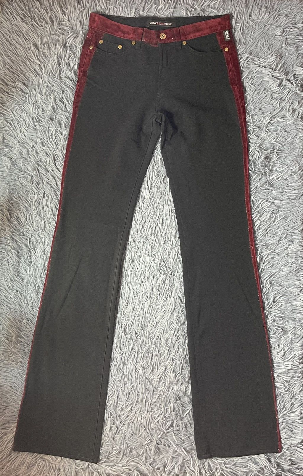 Versace × Versace Jeans Couture Versace 00s vintage avant Garde palazzo pants Size 28" / US 6 / IT 42 - 1 Thumbnail
