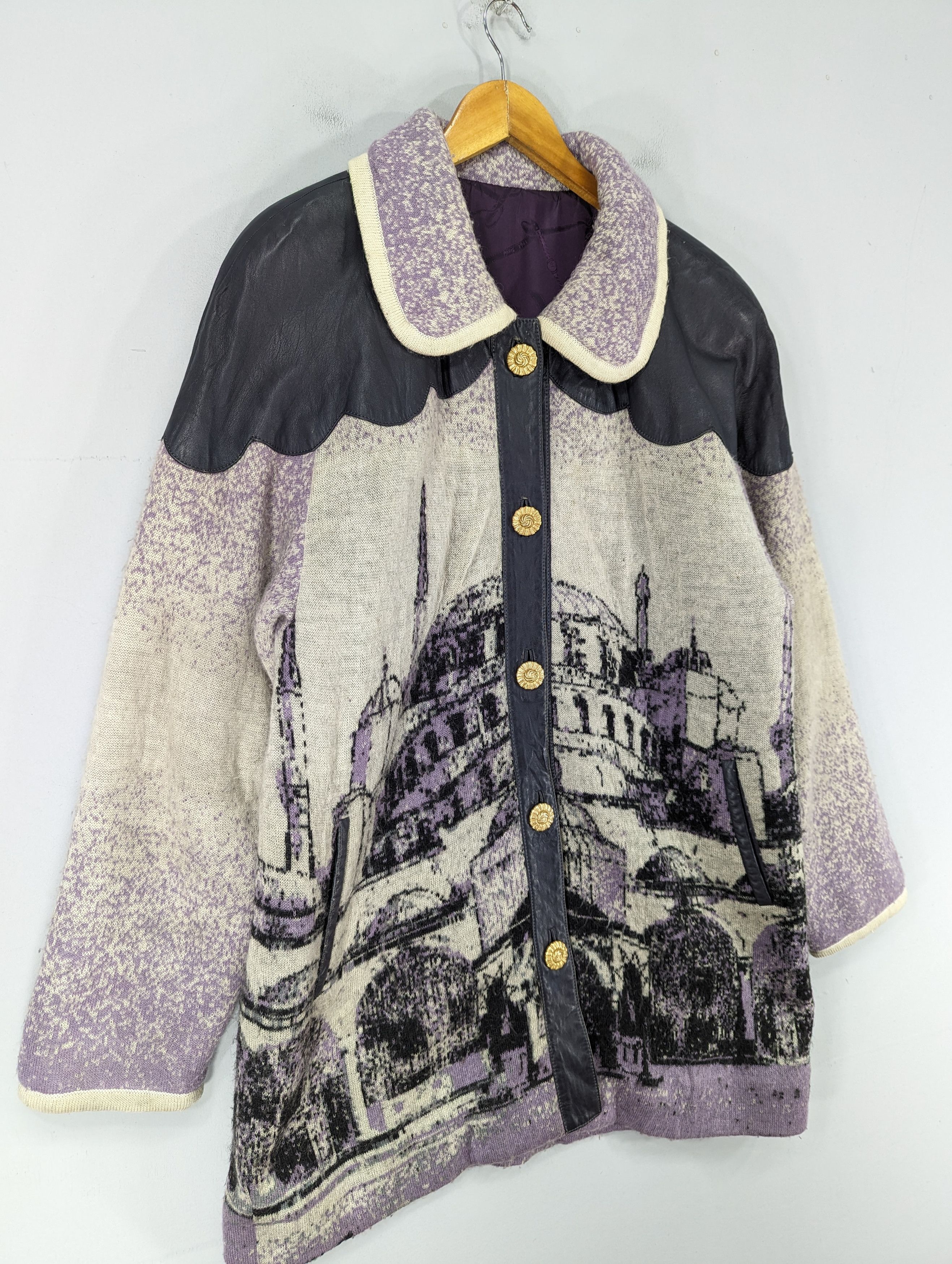 Vintage 🔥RARE🔥Vintage Unbrand Art Wool Long Coat Jacket Size L / US 10 / IT 46 - 2 Thumbnail