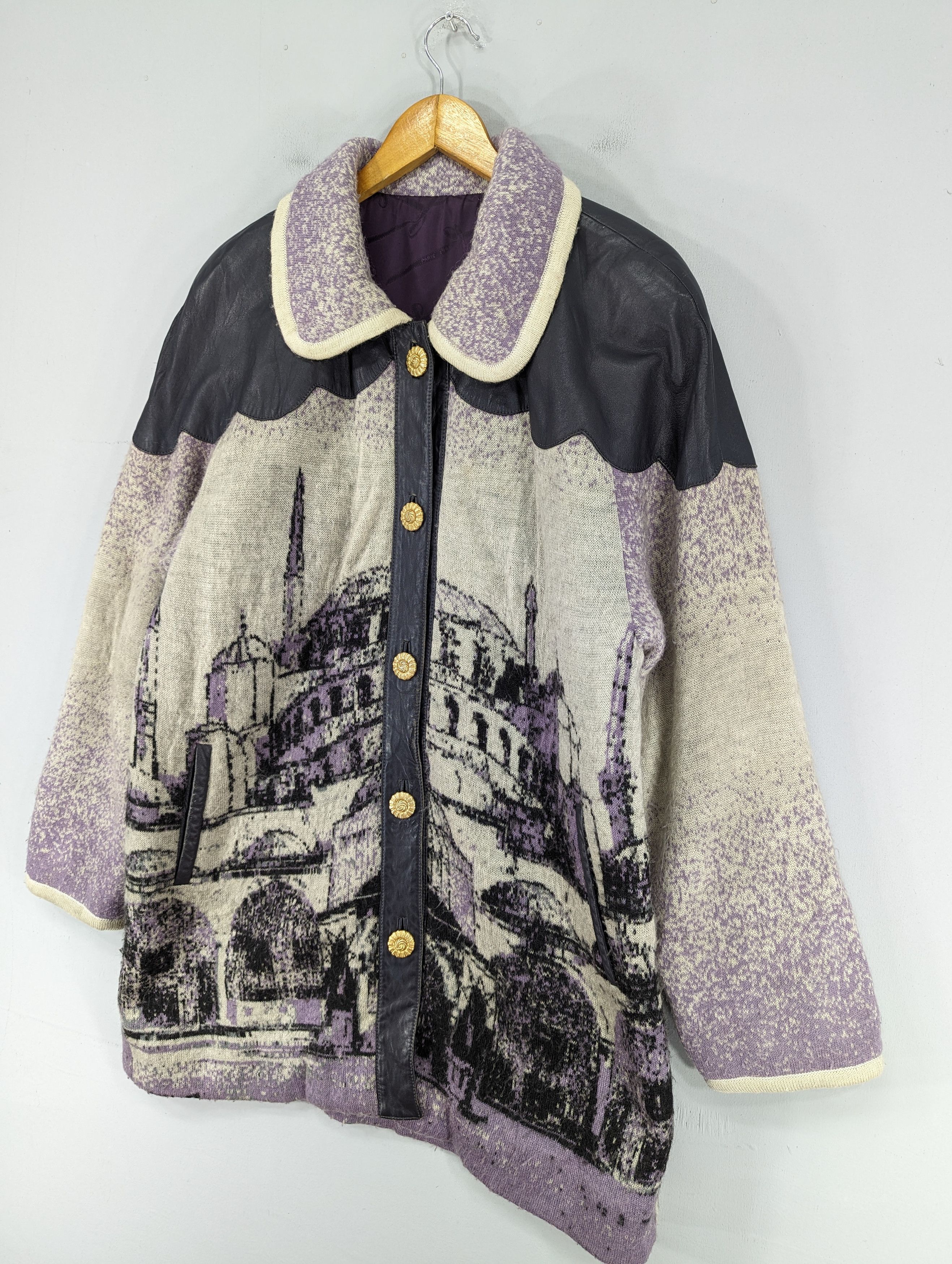 Vintage 🔥RARE🔥Vintage Unbrand Art Wool Long Coat Jacket Size L / US 10 / IT 46 - 3 Thumbnail