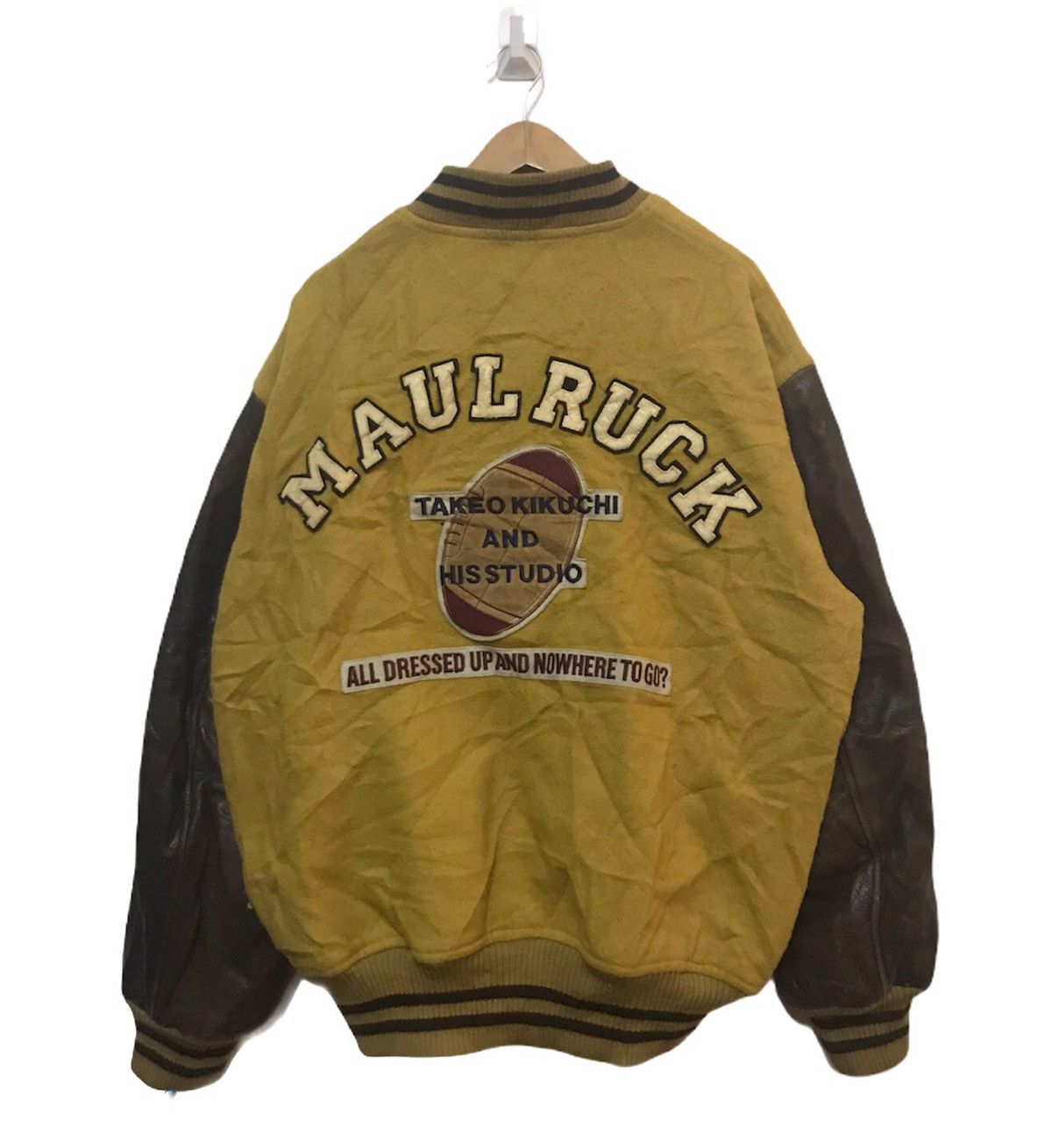 Vintage Vtg Maul Ruck Takeo Kikuchi distressed varsity jacket Size US L / EU 52-54 / 3 - 1 Thumbnail