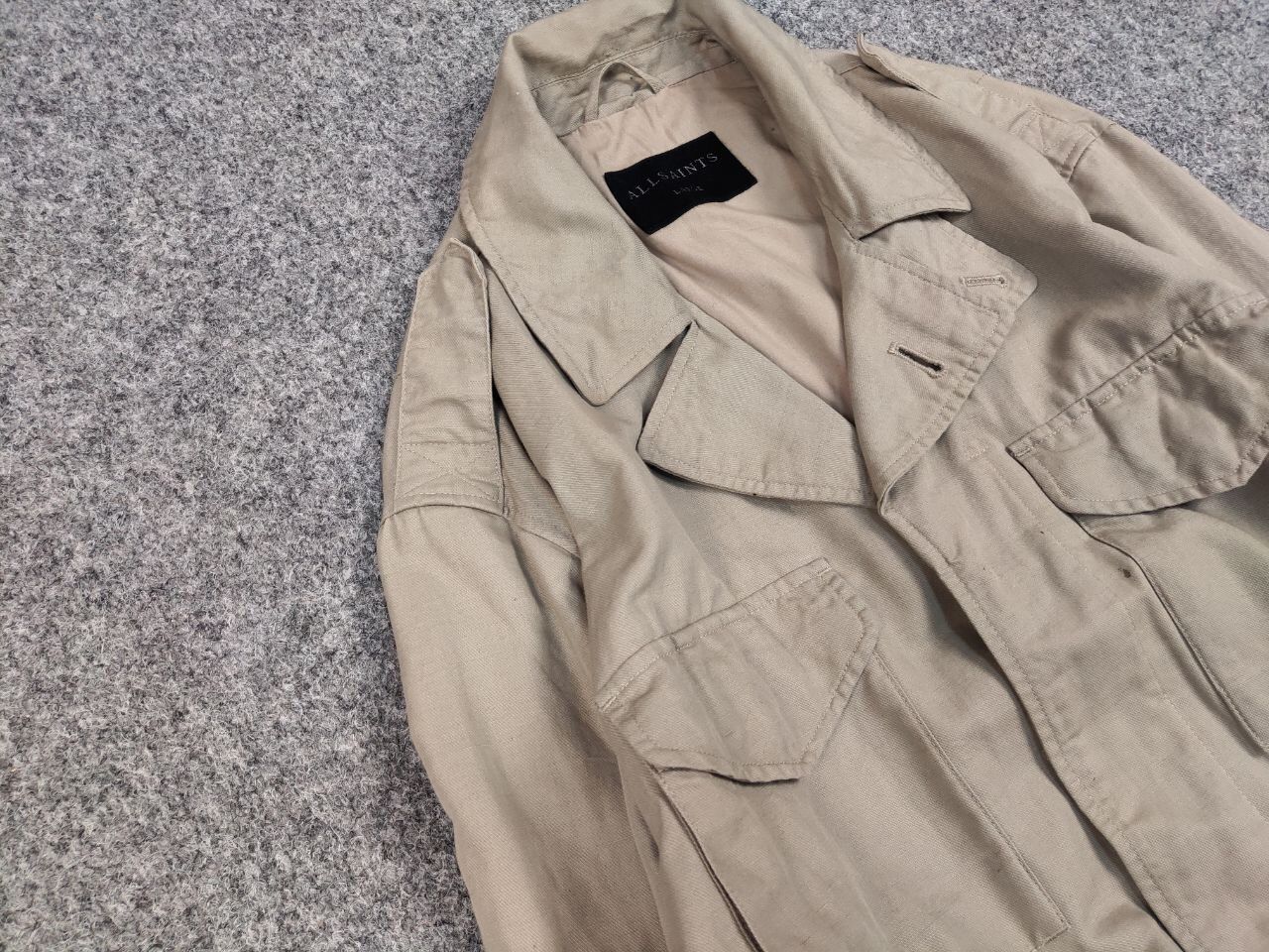 Allsaints Allsaints Field Beige Multi Pocket Vulcan Jacket Size US L / EU 52-54 / 3 - 7 Thumbnail