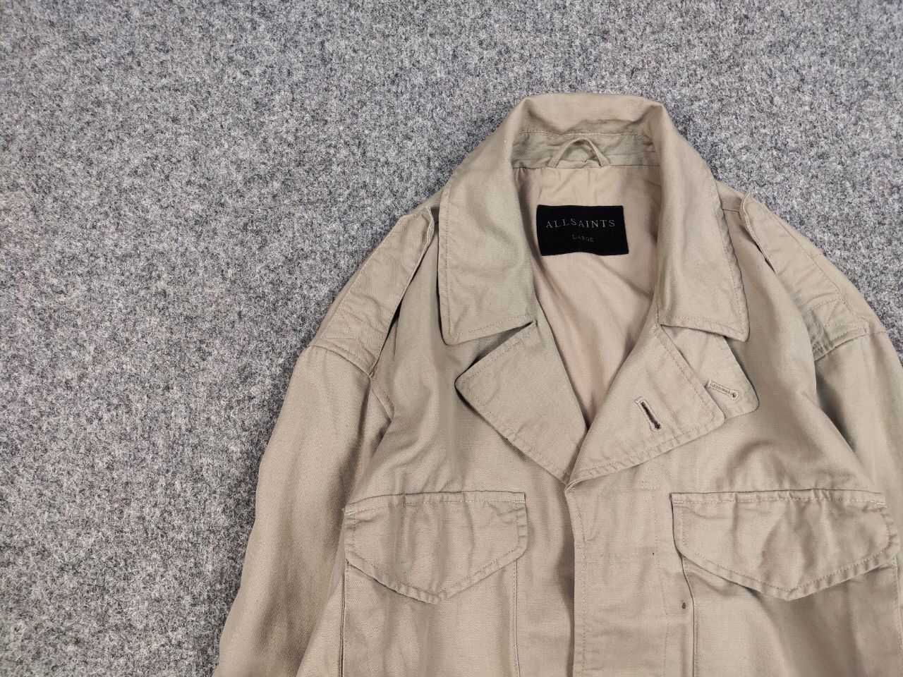 Allsaints Allsaints Field Beige Multi Pocket Vulcan Jacket Size US L / EU 52-54 / 3 - 11 Thumbnail