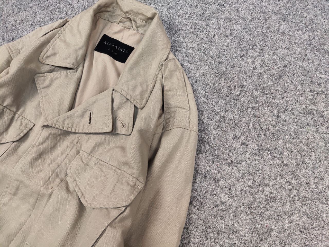 Allsaints Allsaints Field Beige Multi Pocket Vulcan Jacket Size US L / EU 52-54 / 3 - 4 Thumbnail