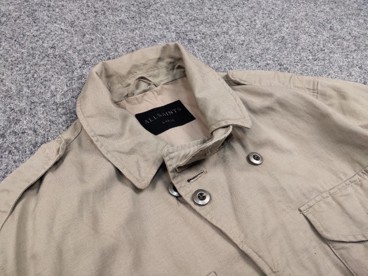 Allsaints Allsaints Field Beige Multi Pocket Vulcan Jacket Size US L / EU 52-54 / 3 - 18 Thumbnail
