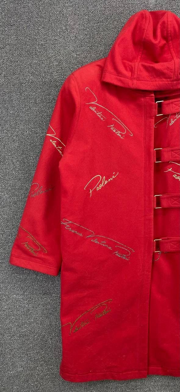 Paoloni Vintage Franca V Paoloni Red Hoodie Wool Coat Long Jacket Size US L / EU 52-54 / 3 - 3 Thumbnail