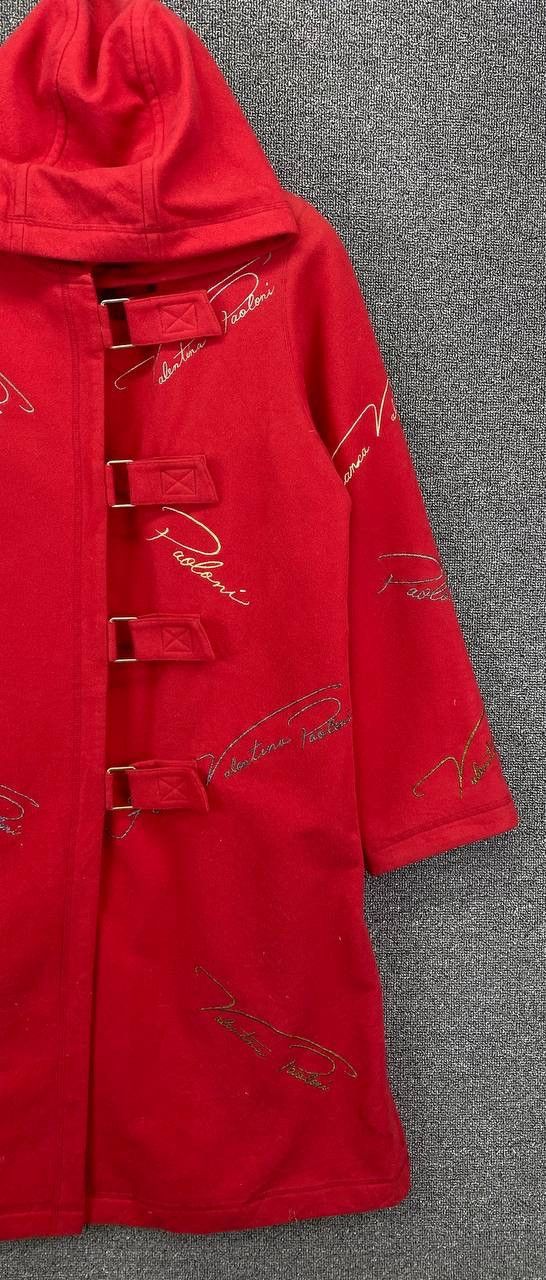 Paoloni Vintage Franca V Paoloni Red Hoodie Wool Coat Long Jacket Size US L / EU 52-54 / 3 - 4 Thumbnail
