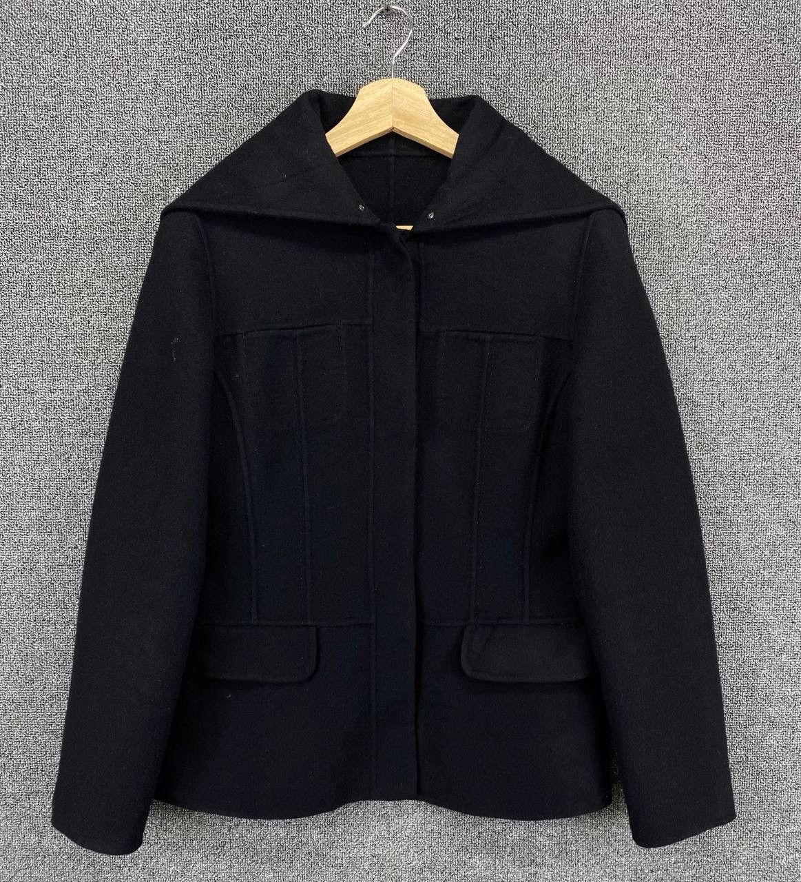 Trussardi Vintage Trussardi Black Hoodie Wool Jacket Size S / US 4 / IT 40 - 1 Thumbnail