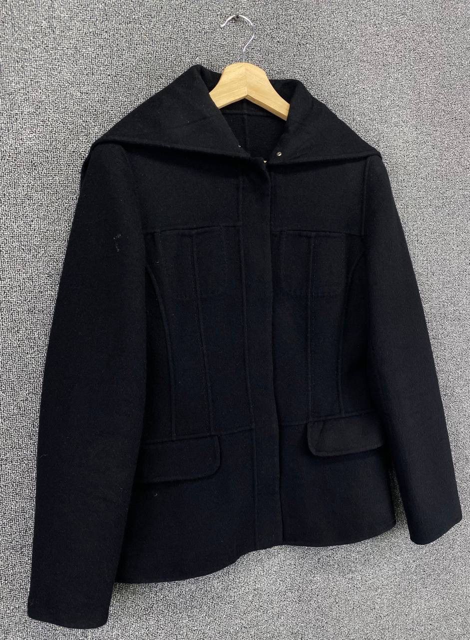 Trussardi Vintage Trussardi Black Hoodie Wool Jacket Size S / US 4 / IT 40 - 2 Thumbnail