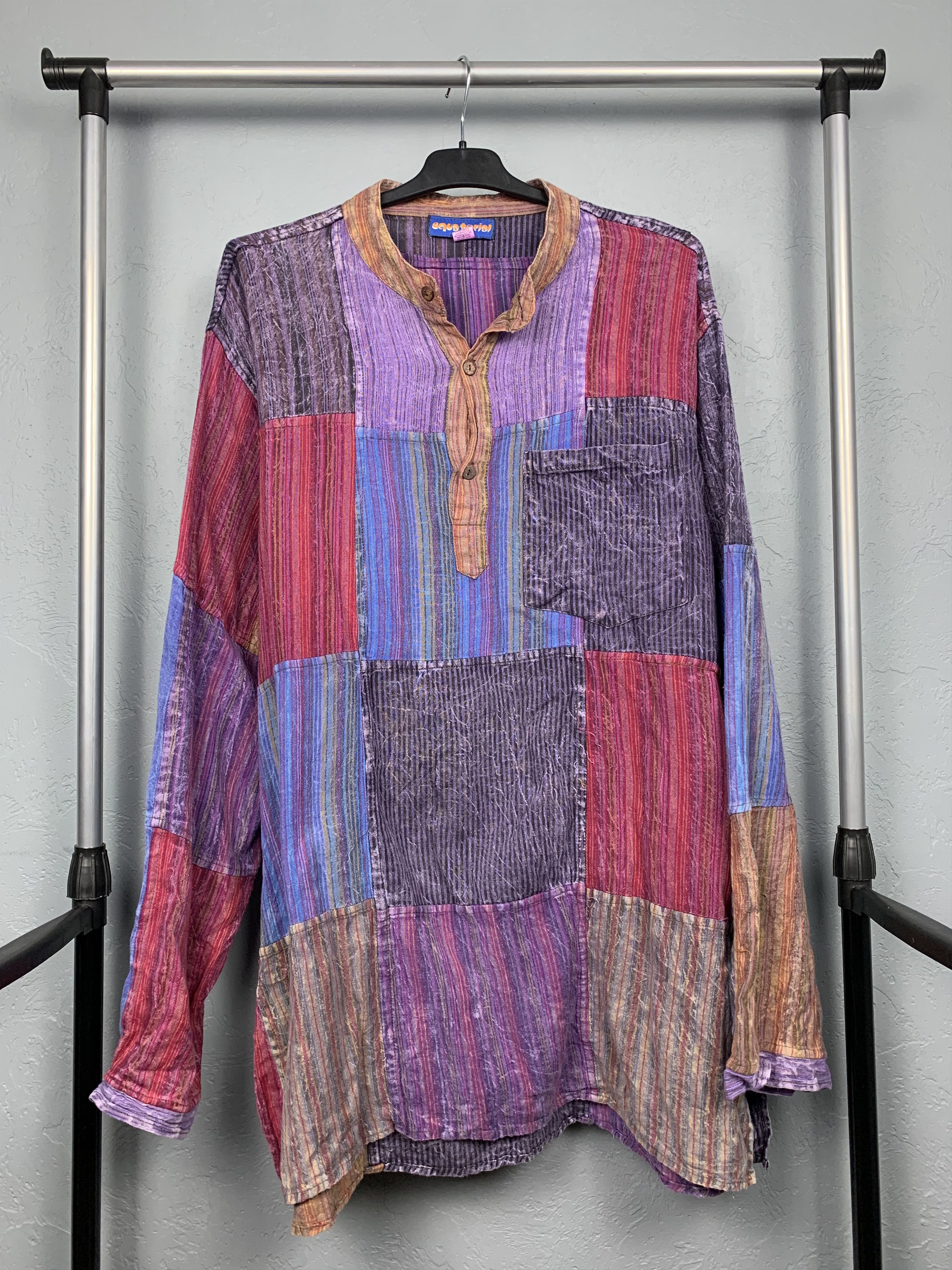 Japanese Brand Nepal Traditional Handmade Patchwork Shirt Custom Size US XL / EU 56 / 4 - 1 Thumbnail