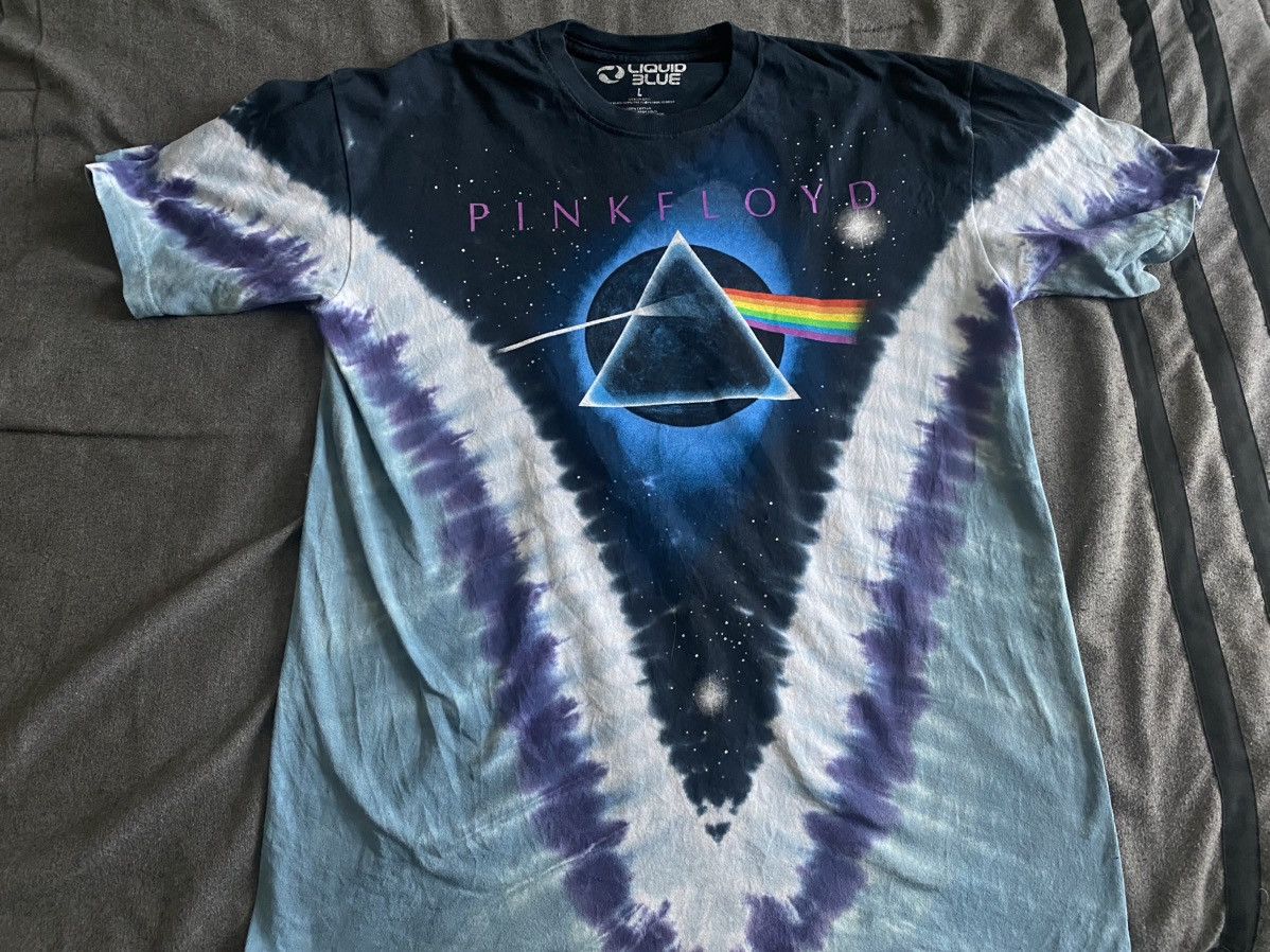 Liquid Blue Pink Floyd 3/4 Sleeve Raglan Band T-Shirt, Men's XXL cotton navy blue type Vintage Second Hand main image 1