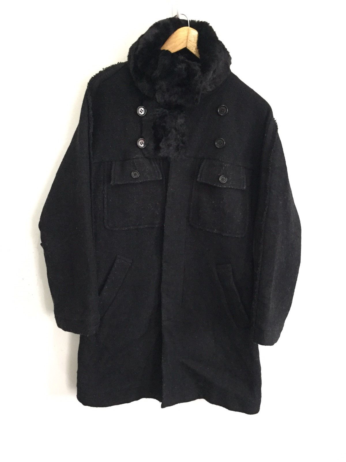 CABANE de ZUCCa GRAIL🔥90s Issey Miyake Zucca Fur Neck Long Coat Jacket Size US M / EU 48-50 / 2 - 1 Thumbnail