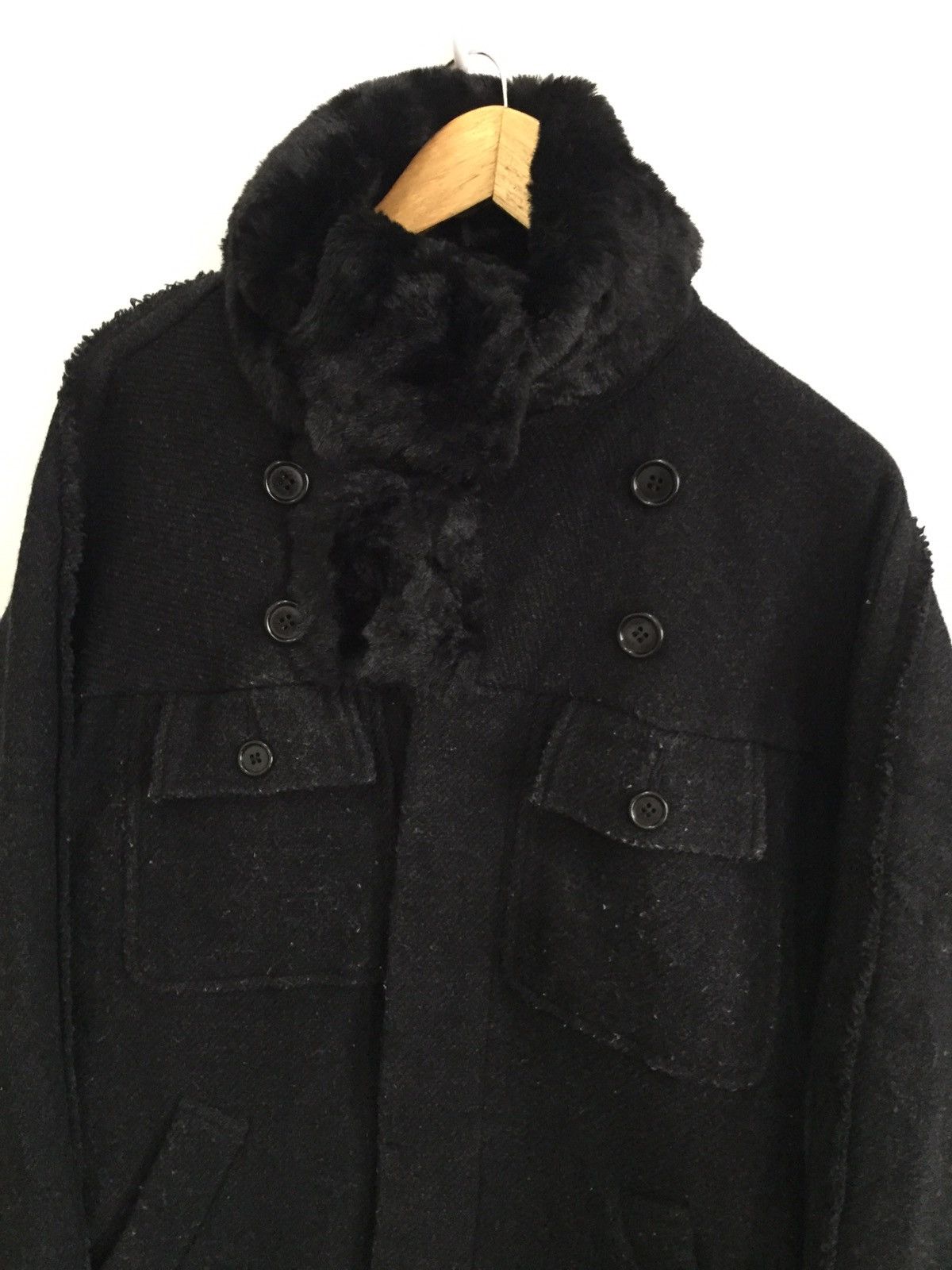 CABANE de ZUCCa GRAIL🔥90s Issey Miyake Zucca Fur Neck Long Coat Jacket Size US M / EU 48-50 / 2 - 2 Thumbnail