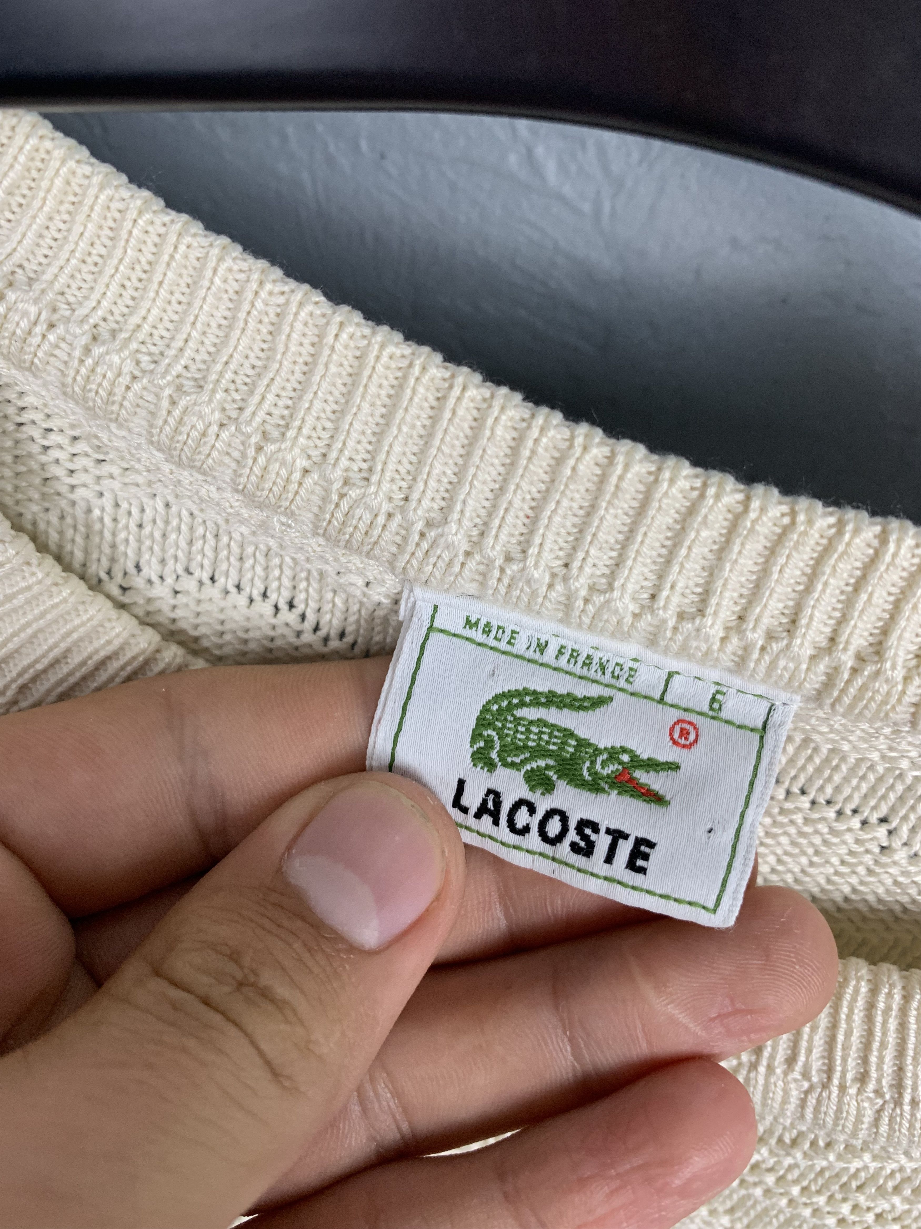 Lacoste Lacoste Vintage Mens Knit Sweater Made in France Knitwear Size US XL / EU 56 / 4 - 3 Thumbnail