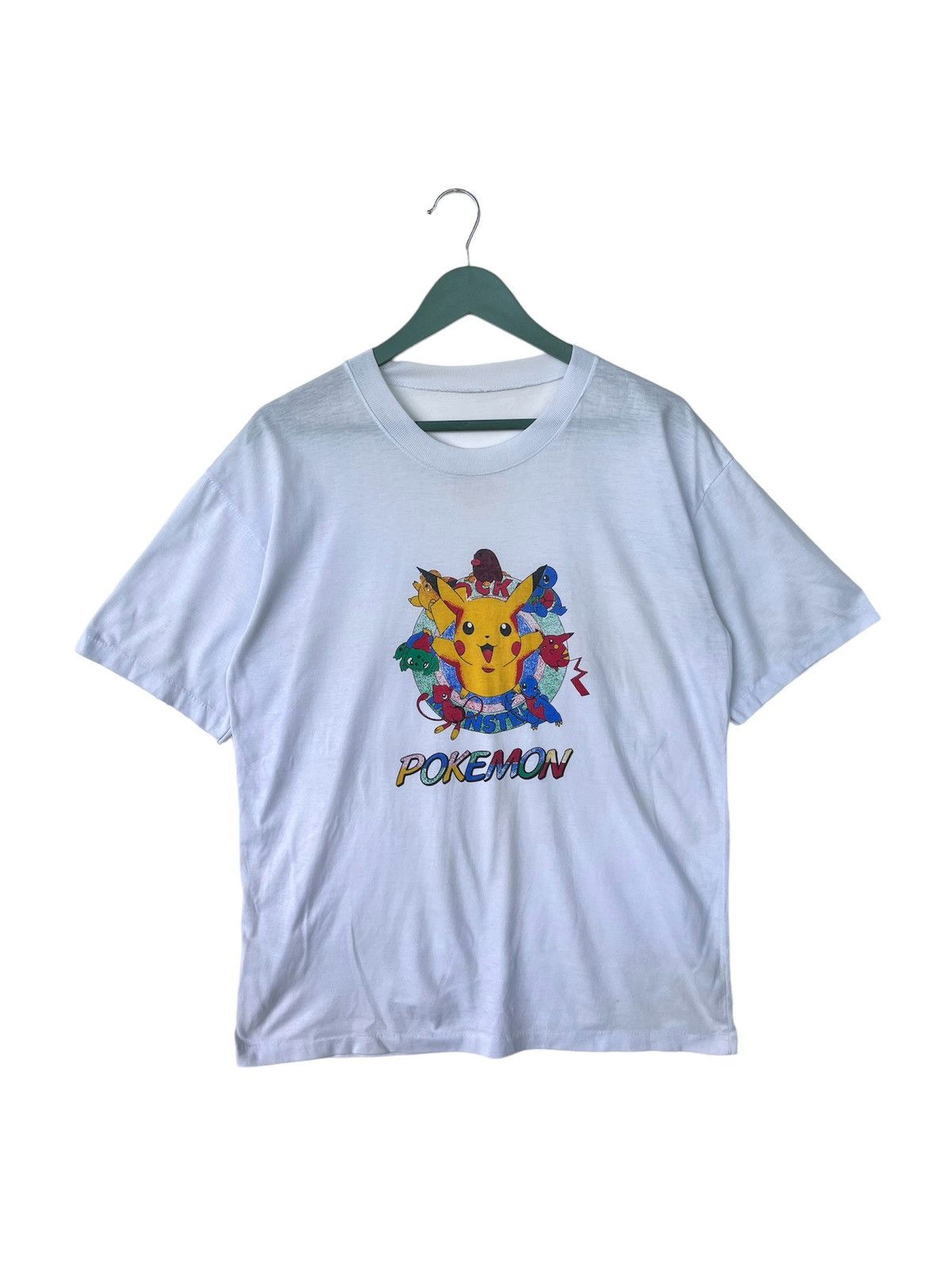 image of Movie x Pokemon Vintage Pokemon Pocket Monster T-Shirt in White, Men's (Size Medium)