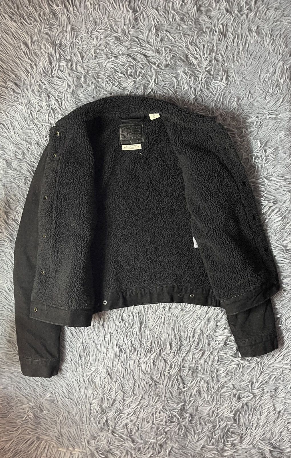Cowboy Equipment × Levi's Levi’s black Sherpa denim jacket Size S / US 4 / IT 40 - 3 Thumbnail
