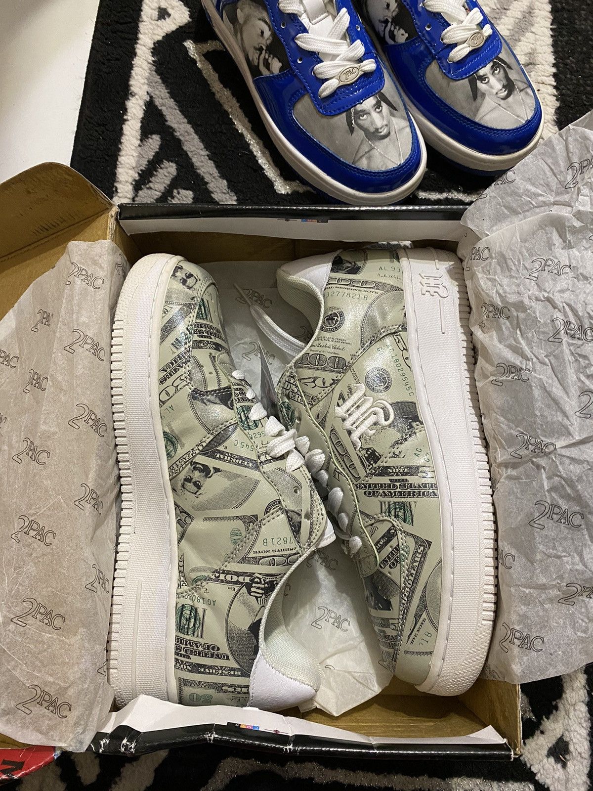 Makaveli × Rap Tees × Vintage Vintage Air Force 1 low dolar 2 pac Shakur grail skate Size US 6 / IT 36 - 2 Thumbnail