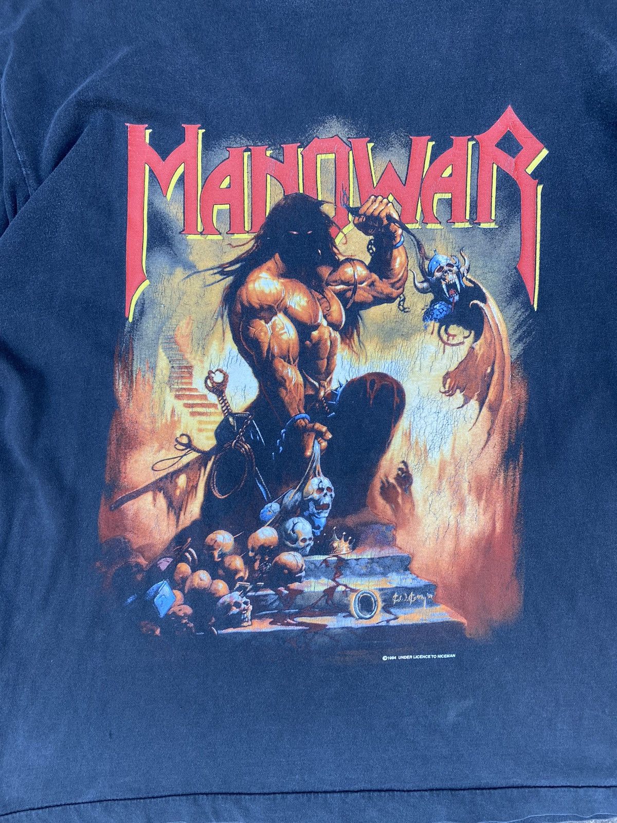 Band Tees Manowar Vintage 1994 Agony And Ecstasy t shirt size XL RARE Size US L / EU 52-54 / 3 - 3 Thumbnail