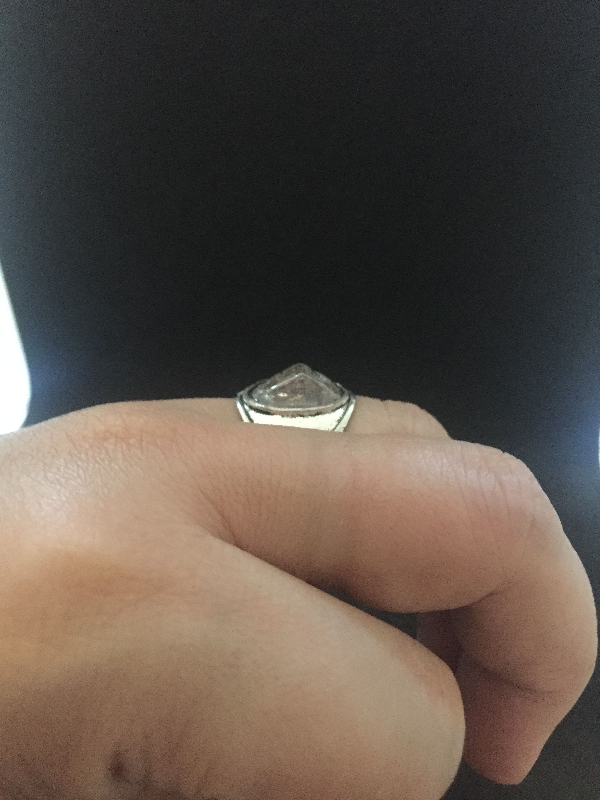 Handmade Rose Gold Crystal Tibetan silver ring - Size 7.25 Size ONE SIZE - 4 Thumbnail