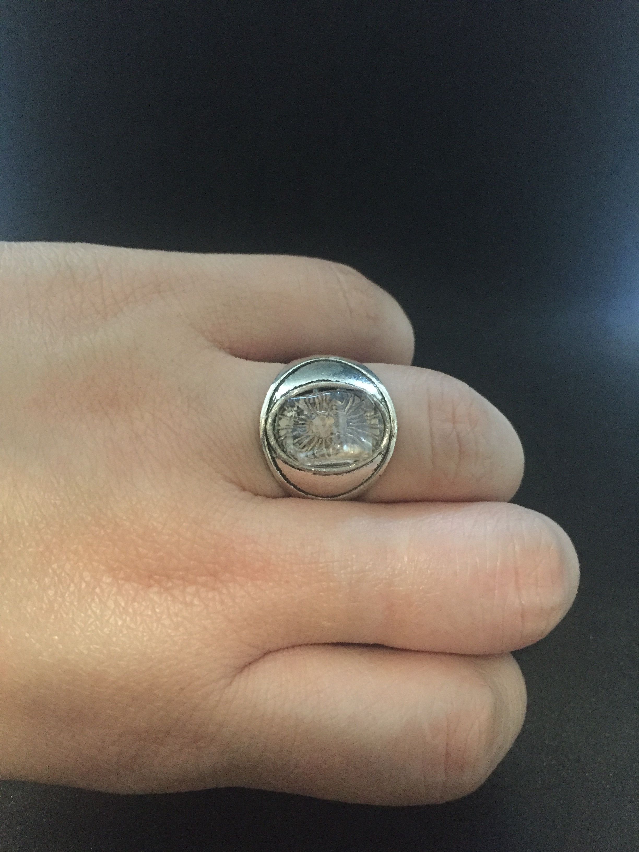 Handmade Rose Gold Crystal Tibetan silver ring - Size 7.25 Size ONE SIZE - 3 Thumbnail