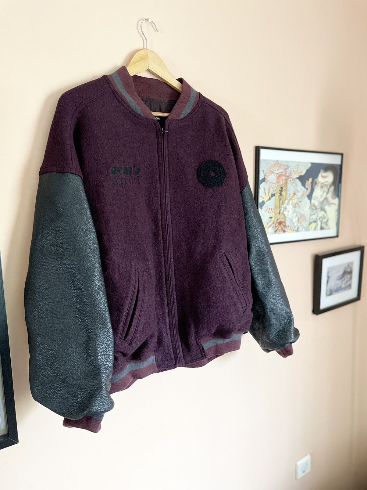 Yeezy Yeezy Season 5 Oversize Wool leather bomber college jacket Size US L / EU 52-54 / 3 - 4 Thumbnail