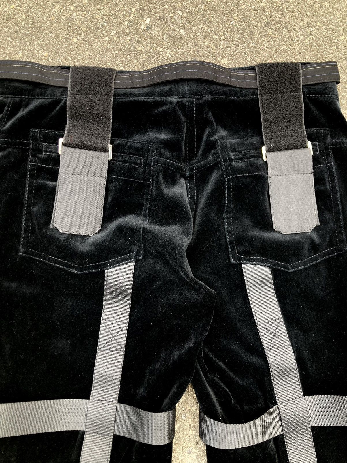 Japanese Brand × Vintage Hand Made Velour Strapped Belted Black Pants Unique Item Size 27" / US 4 / IT 40 - 9 Thumbnail