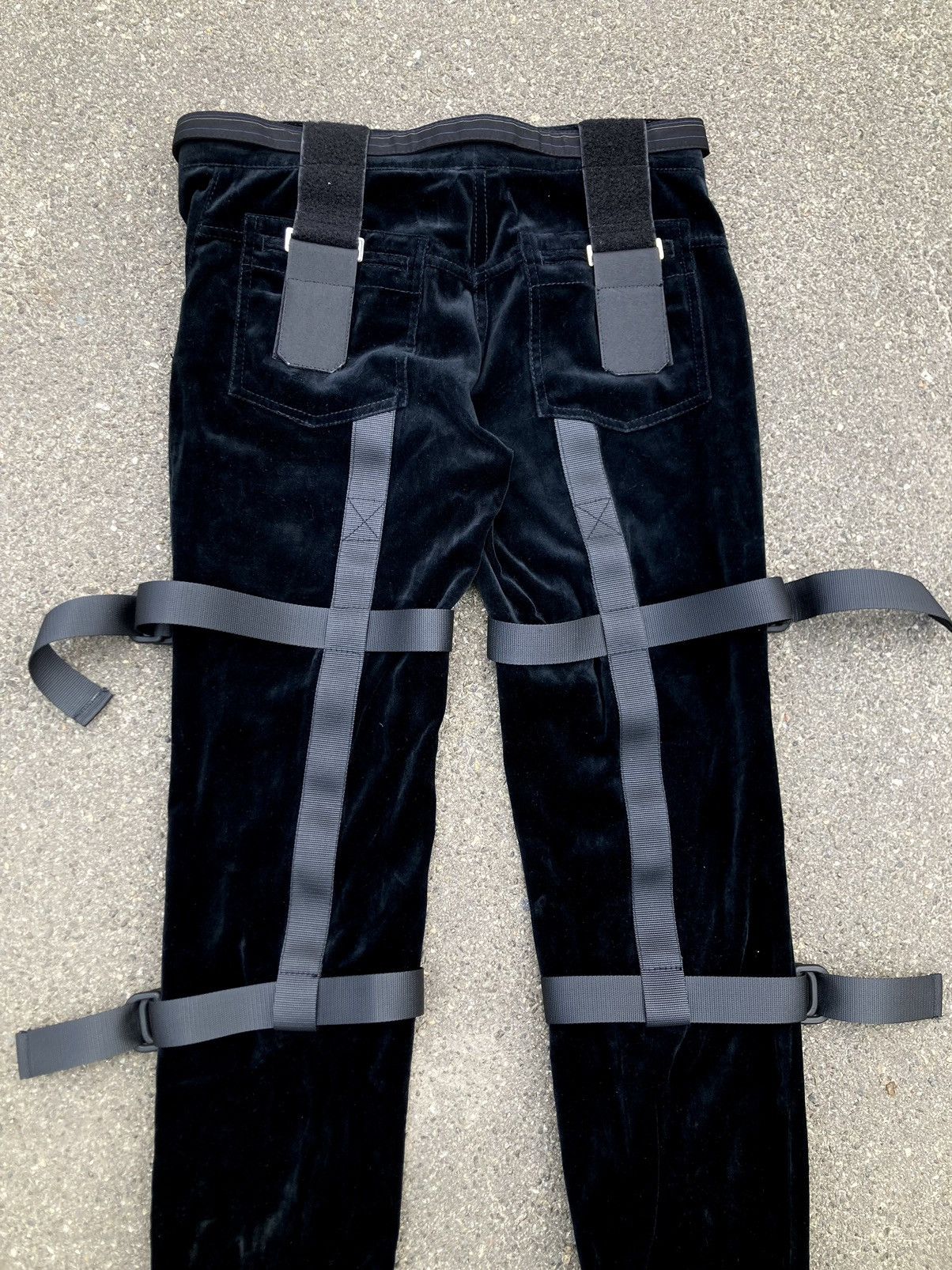 Japanese Brand × Vintage Hand Made Velour Strapped Belted Black Pants Unique Item Size 27" / US 4 / IT 40 - 8 Thumbnail