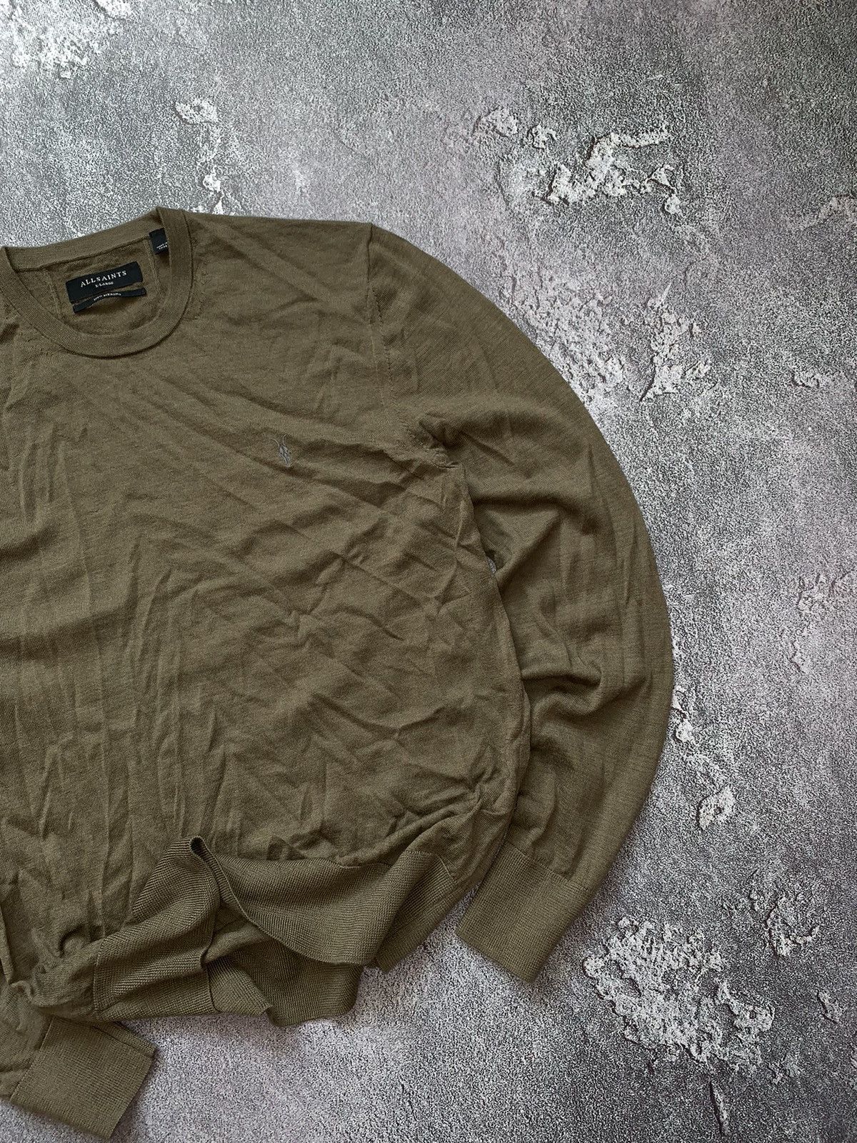 Allsaints × Vintage Allsaints XL 100% merino sweater knitwear sweatshirt raglan Size US XL / EU 56 / 4 - 3 Thumbnail