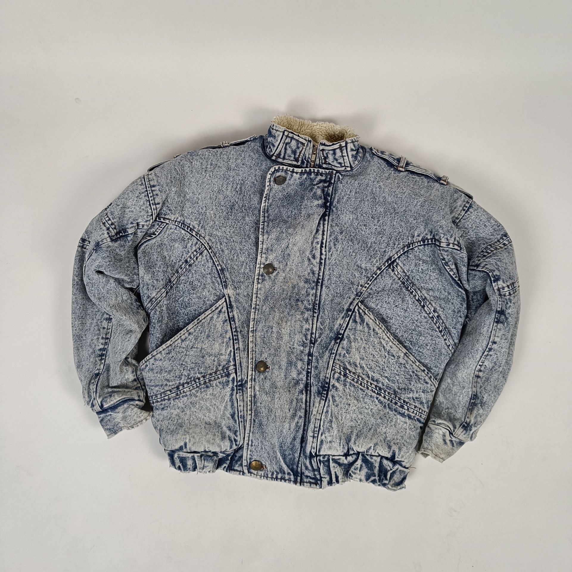 Vintage Vintage Sherpa/Fleece Lined Denim Jean Jacket Size US M / EU 48-50 / 2 - 10 Thumbnail