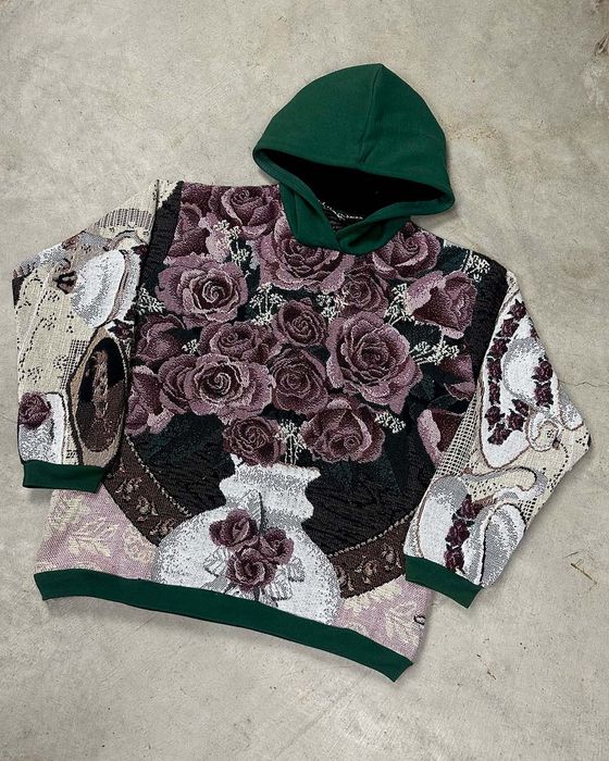 1 Of 1 FLORAL TAPESTRY HOODIE Grailed
