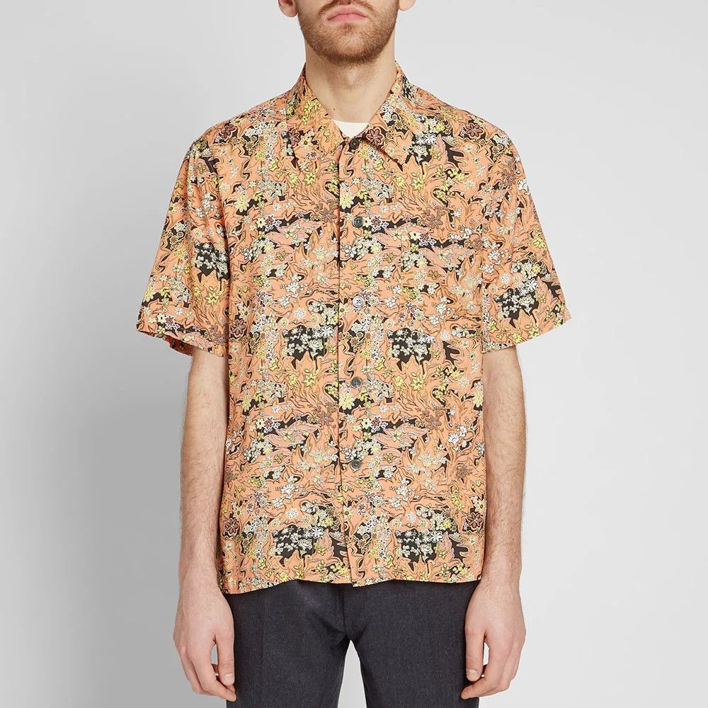 Our Legacy Short Sleeve Box Shirt - Red Plants Size US M / EU 48-50 / 2 - 2 Thumbnail