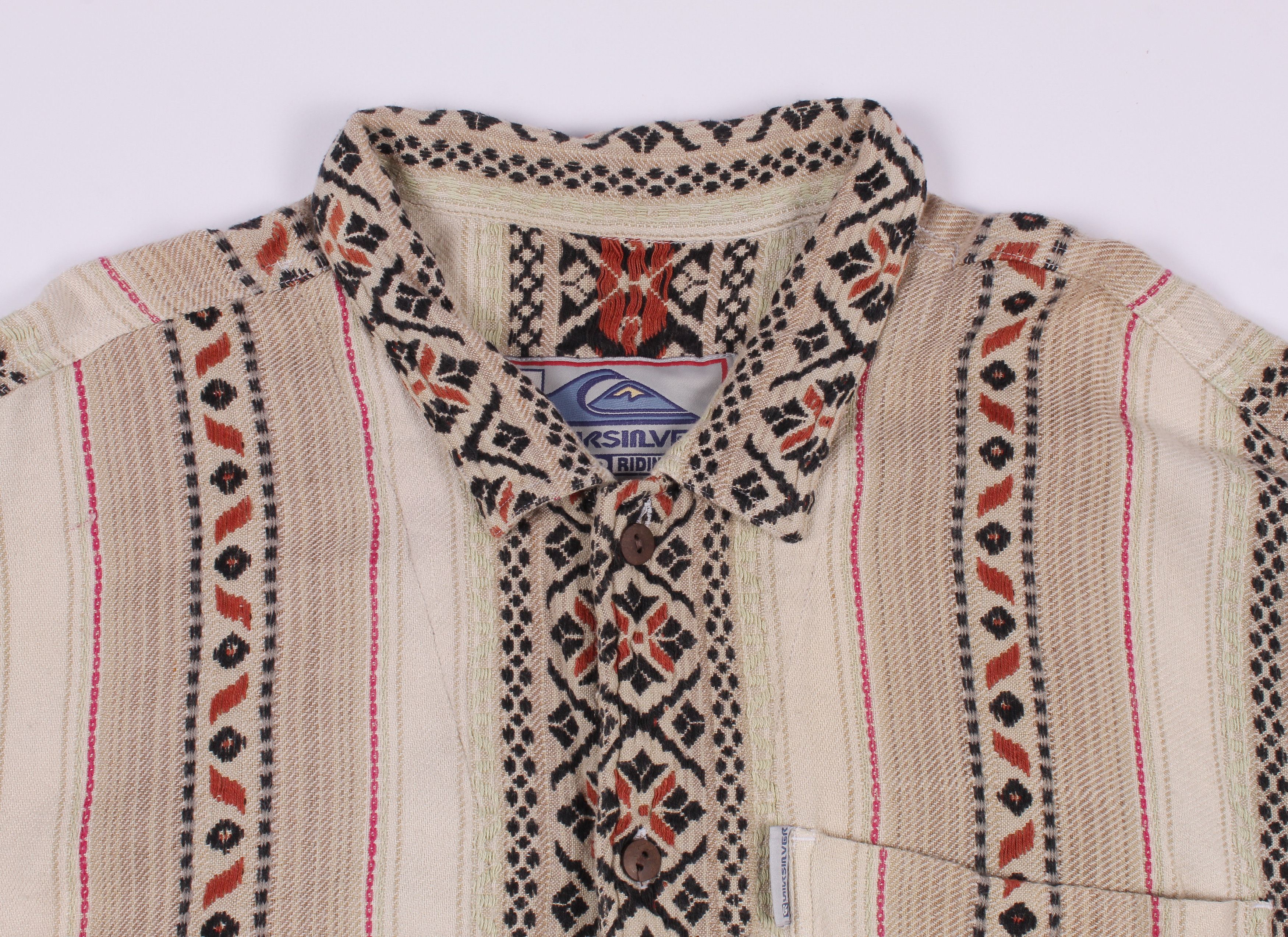 Quicksilver × Quiksilver Vintage Y2K Quiksilver Knitted Short Sleeve Shirt Size US L / EU 52-54 / 3 - 2 Thumbnail