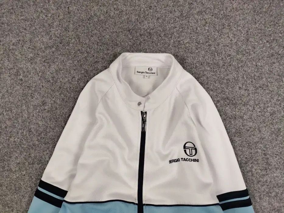 Sergio Tacchini Sergio Tacchini track top light Blue White Light Zip Jacket Size US XL / EU 56 / 4 - 3 Thumbnail
