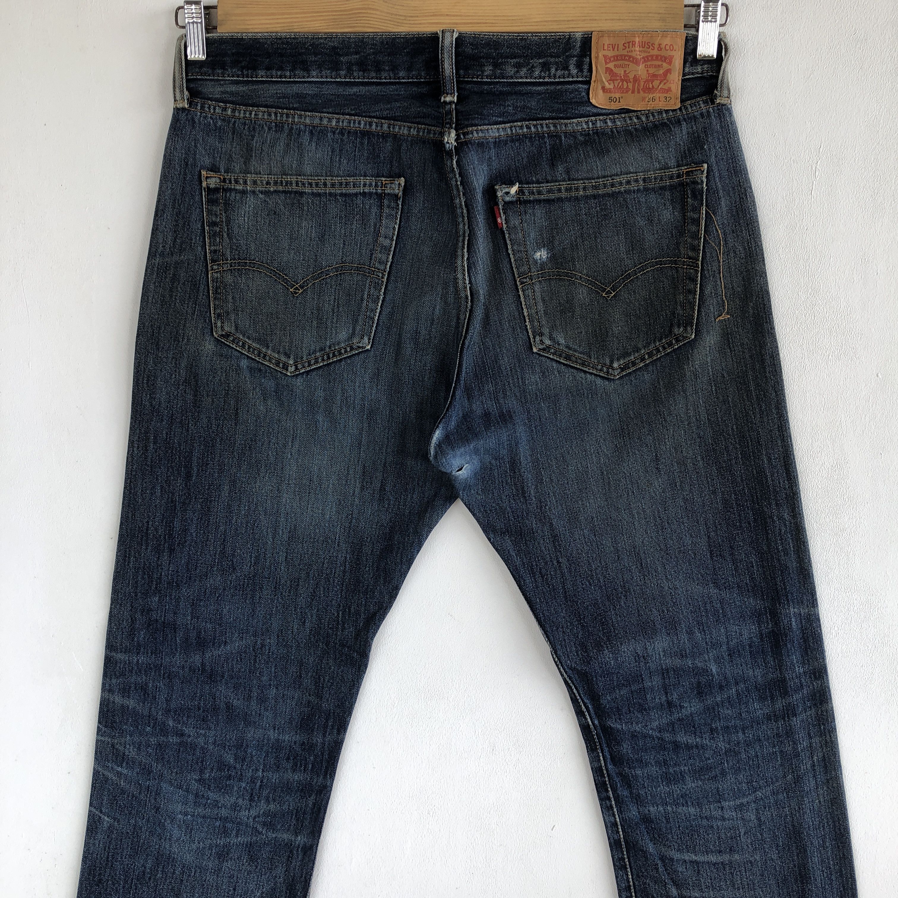Levi's Vintage Levis 501 Stonewash Jeans Levi's Distressed Denim Size US 36 / EU 52 - 6 Thumbnail