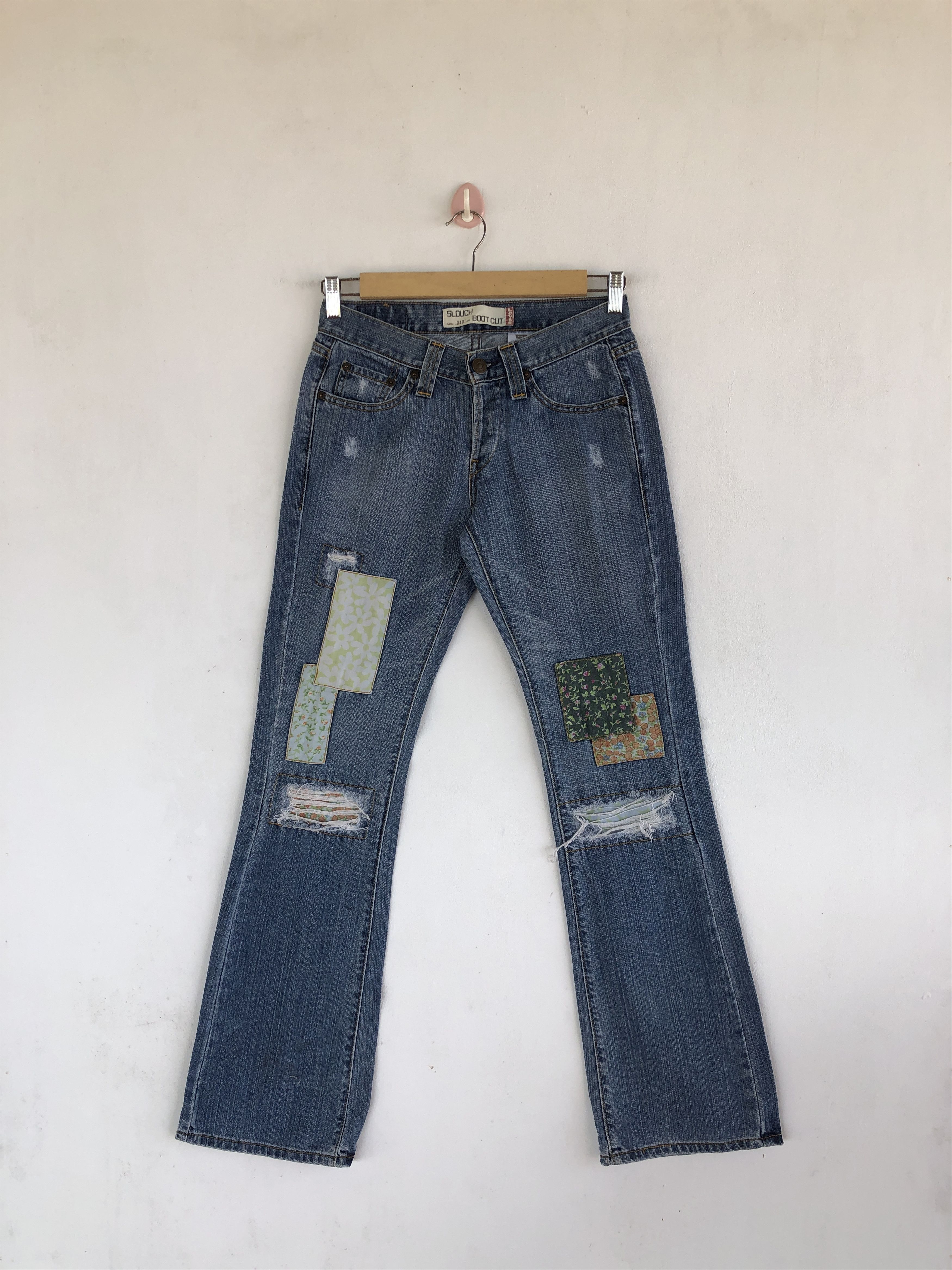 Levi's Vintage Levis Sashiko Distressed Jeans Levi's Flare Denim Size 26" / US 2 / IT 38 - 1 Thumbnail
