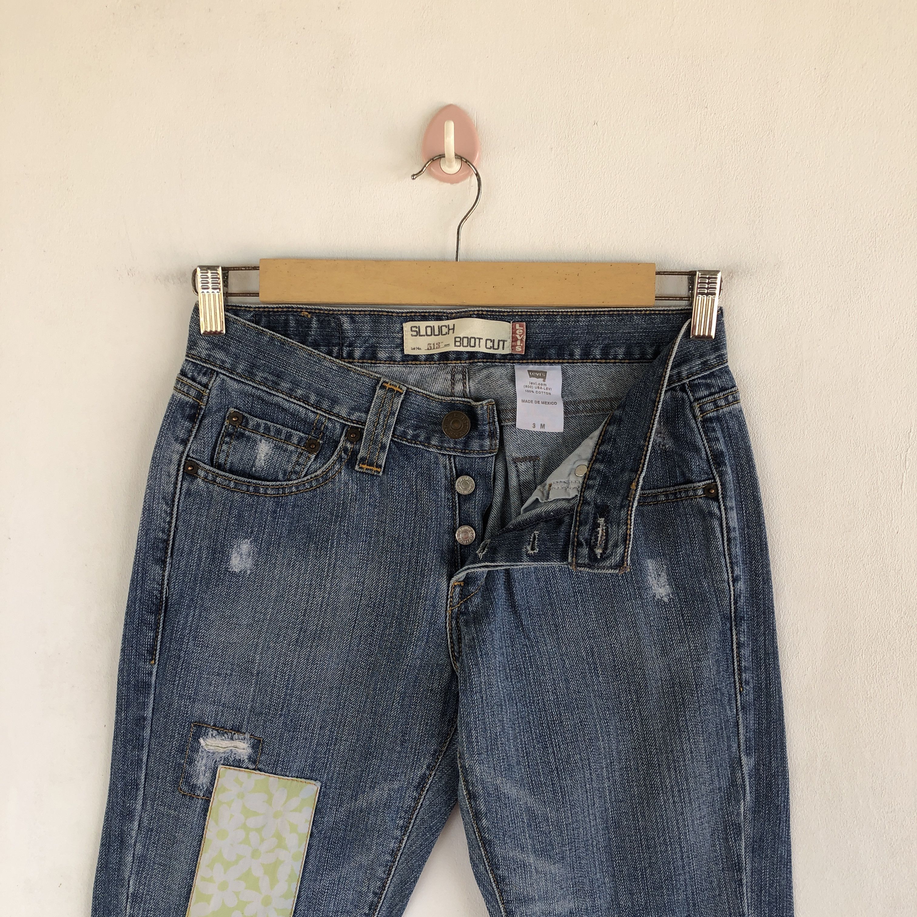 Levi's Vintage Levis Sashiko Distressed Jeans Levi's Flare Denim Size 26" / US 2 / IT 38 - 6 Thumbnail