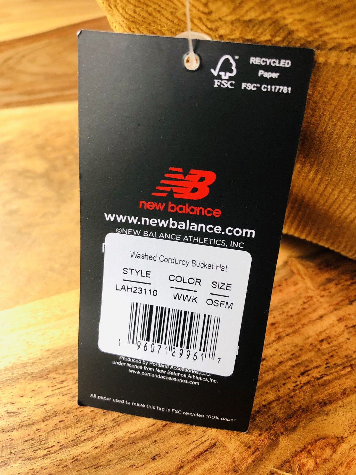 New Balance Rare Balance Corduroy Bucket Hat CARAMEL Size ONE SIZE - 6 Thumbnail