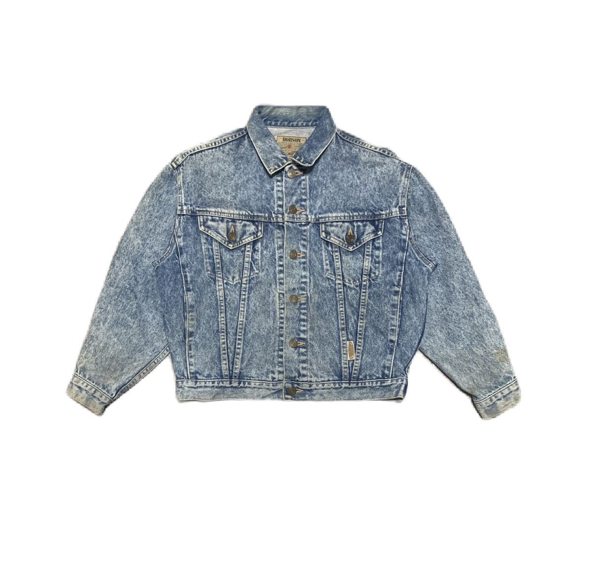 Vintage Vintage 80s Bobson Blue Denim Trucker Jacket Size US S / EU 44-46 / 1 - 1 Thumbnail