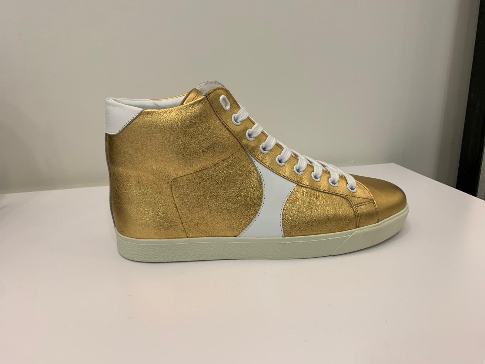 Celine Triomphe Mid Top - Gold & White Size US 12 / EU 45 - 7 Thumbnail