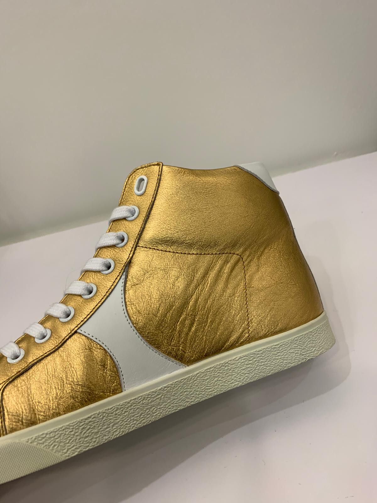 Celine Triomphe Mid Top - Gold & White Size US 12 / EU 45 - 5 Thumbnail