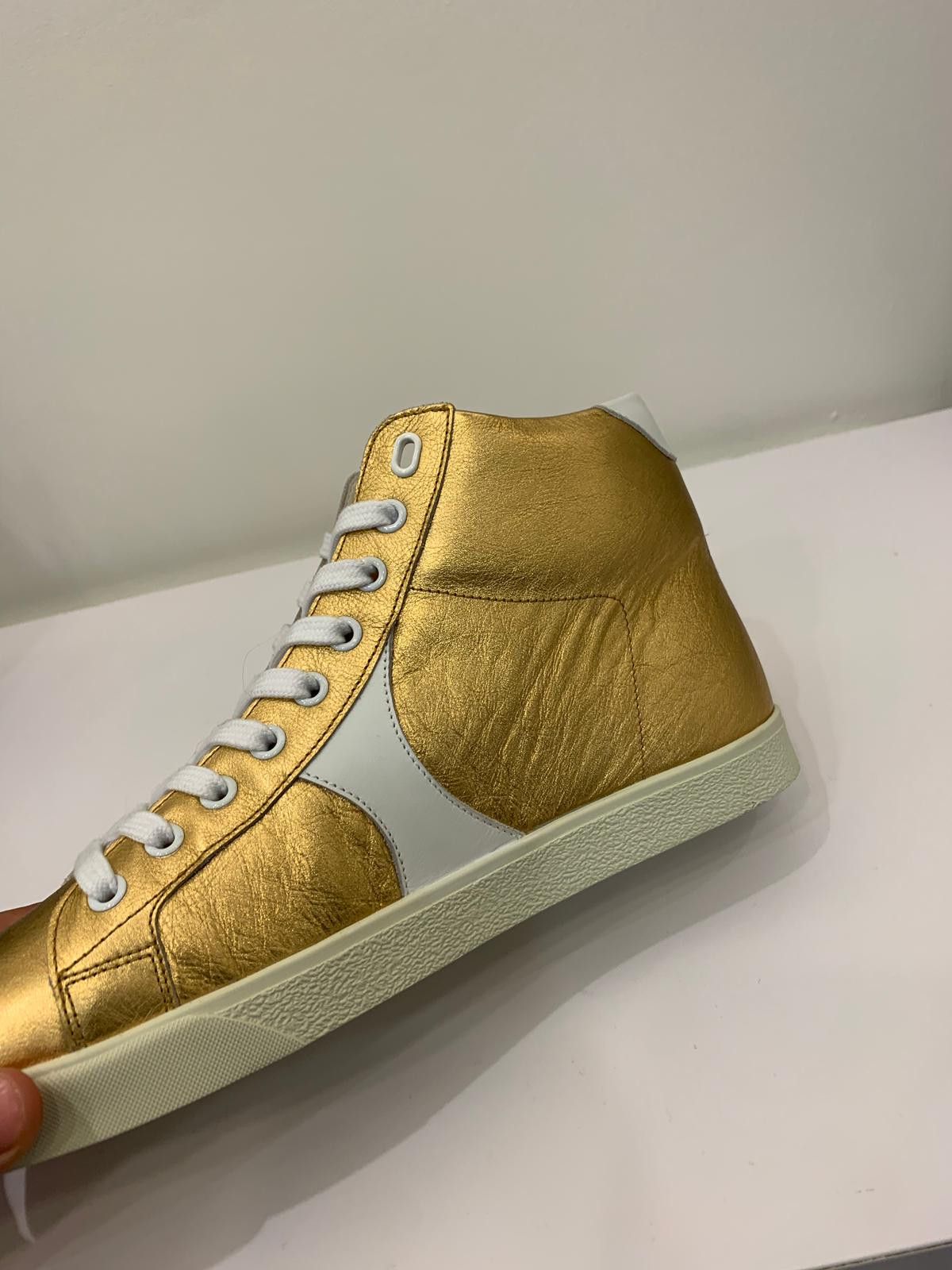 Celine Triomphe Mid Top - Gold & White Size US 12 / EU 45 - 4 Thumbnail